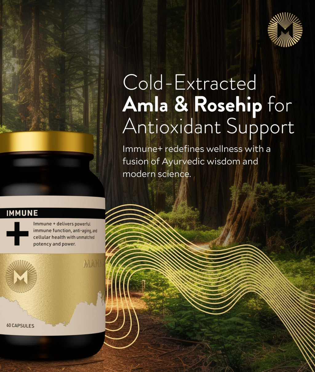 Manna Immune+ Capsules | 500mg Amla Extract & 500mg Rosehip Extract | Vitamin C Supplement for Immune Boost, Antioxidants, Heart Health, Digestion & Immune System Support | For Daily Use | 60 Count - TrustMedUSA