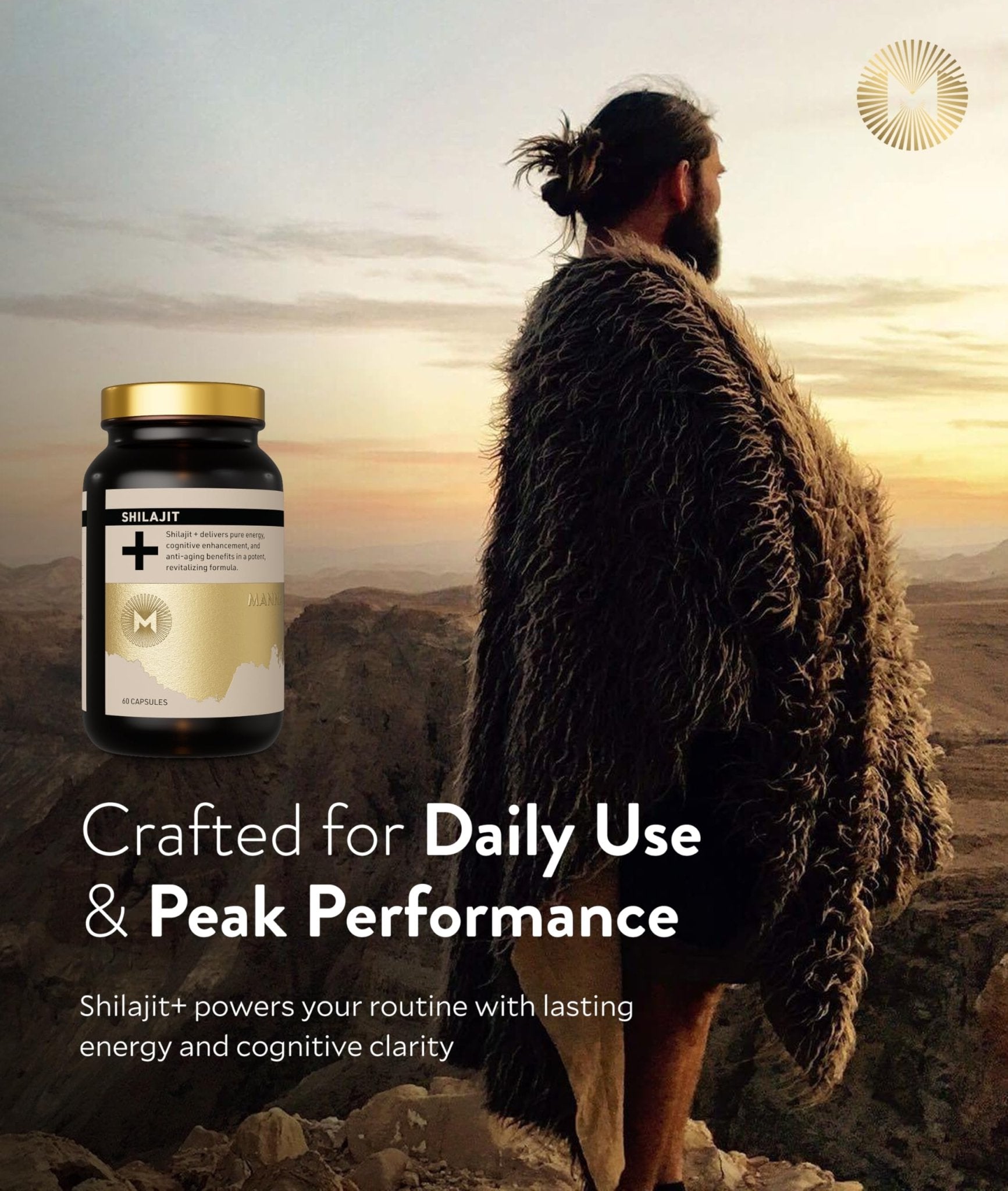 Manna Vitality Shilajit+ Capsules | 1000mg Purified Himalayan Shilajit Resin Supplement | Highest Bioavailability | Energy, Performance, Detox, Vitality, Mental Clarity & Cognitive Support | 60 Count - TrustMedUSA