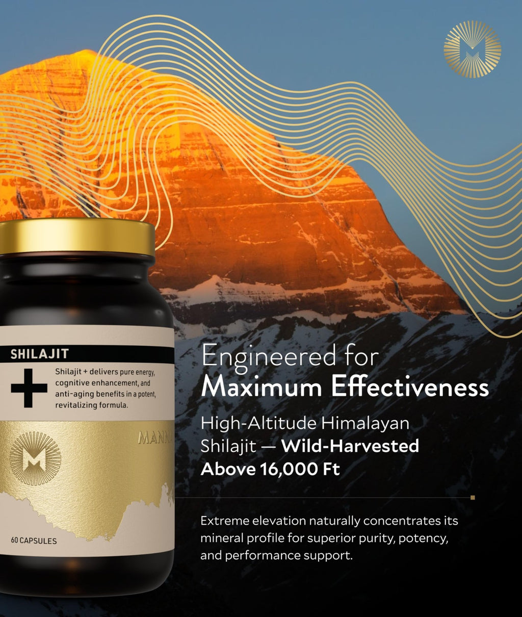 Manna Vitality Shilajit+ Capsules | 1000mg Purified Himalayan Shilajit Resin Supplement | Highest Bioavailability | Energy, Performance, Detox, Vitality, Mental Clarity & Cognitive Support | 60 Count - TrustMedUSA