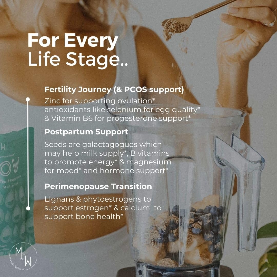 Manski's Wellness Glow & Radiant Seed Cycle Kit | PMS Support | Organic Seed Cycling | Natural Hormone Balance | Ease Cramps | Mitigate Cycle Symptoms | Vegan Supplement - TrustMedUSA