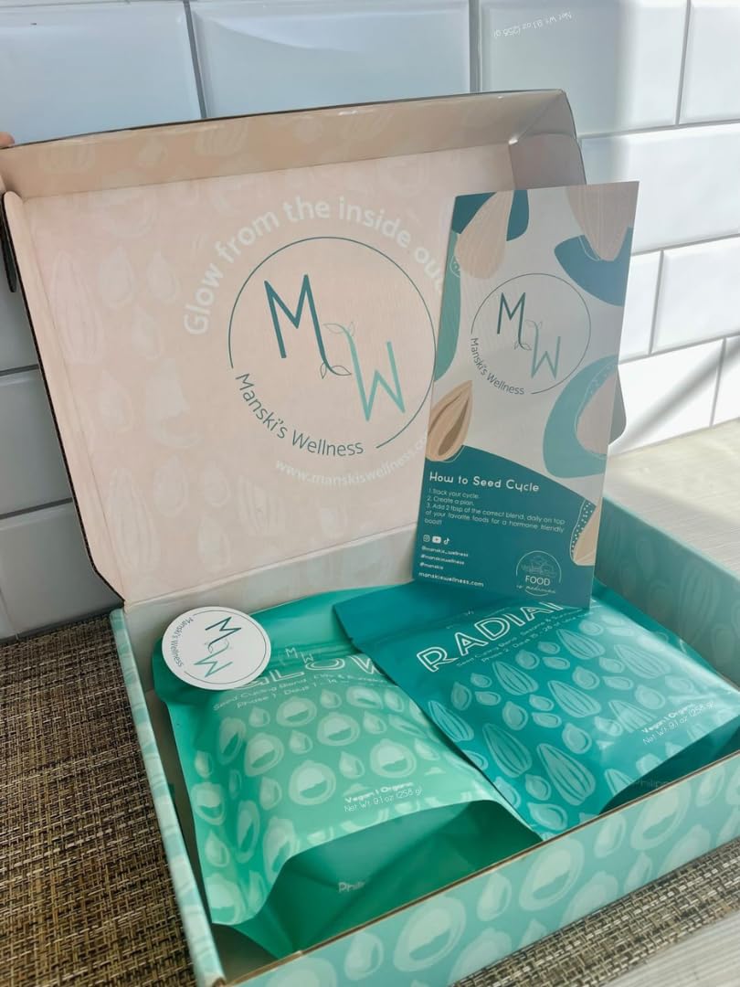 Manski's Wellness Glow & Radiant Seed Cycle Kit | PMS Support | Organic Seed Cycling | Natural Hormone Balance | Ease Cramps | Mitigate Cycle Symptoms | Vegan Supplement - TrustMedUSA