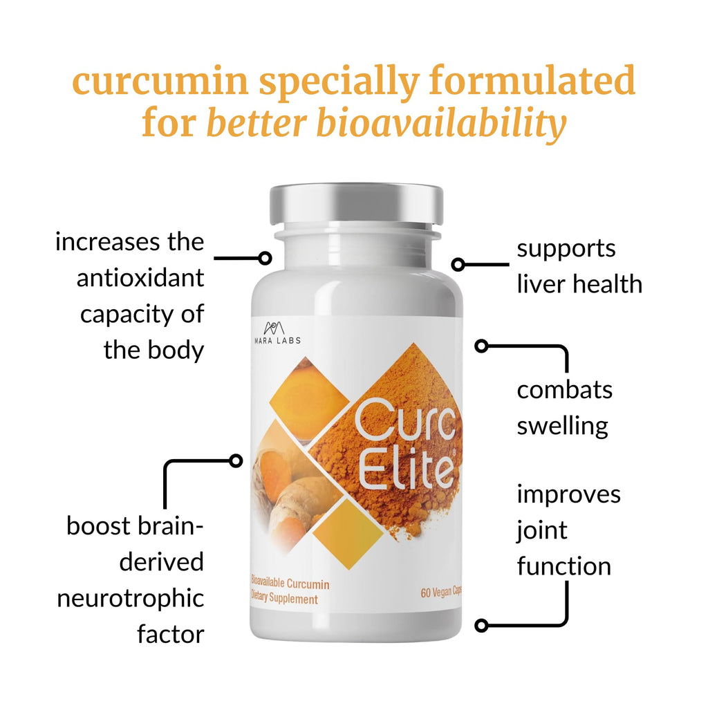 Mara Labs CurcElite Curcumin | Turmeric Extract 95% Curcuminoids | Vegan, No Fillers, and Non-GMO | 60 Vegan Capsules - TrustMedUSA