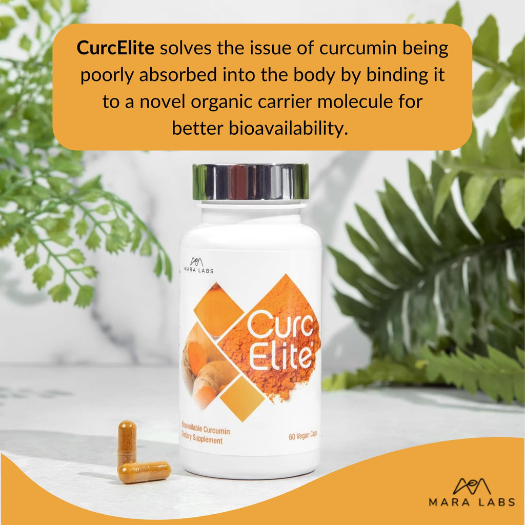 Mara Labs CurcElite Curcumin | Turmeric Extract 95% Curcuminoids | Vegan, No Fillers, and Non-GMO | 60 Vegan Capsules - TrustMedUSA