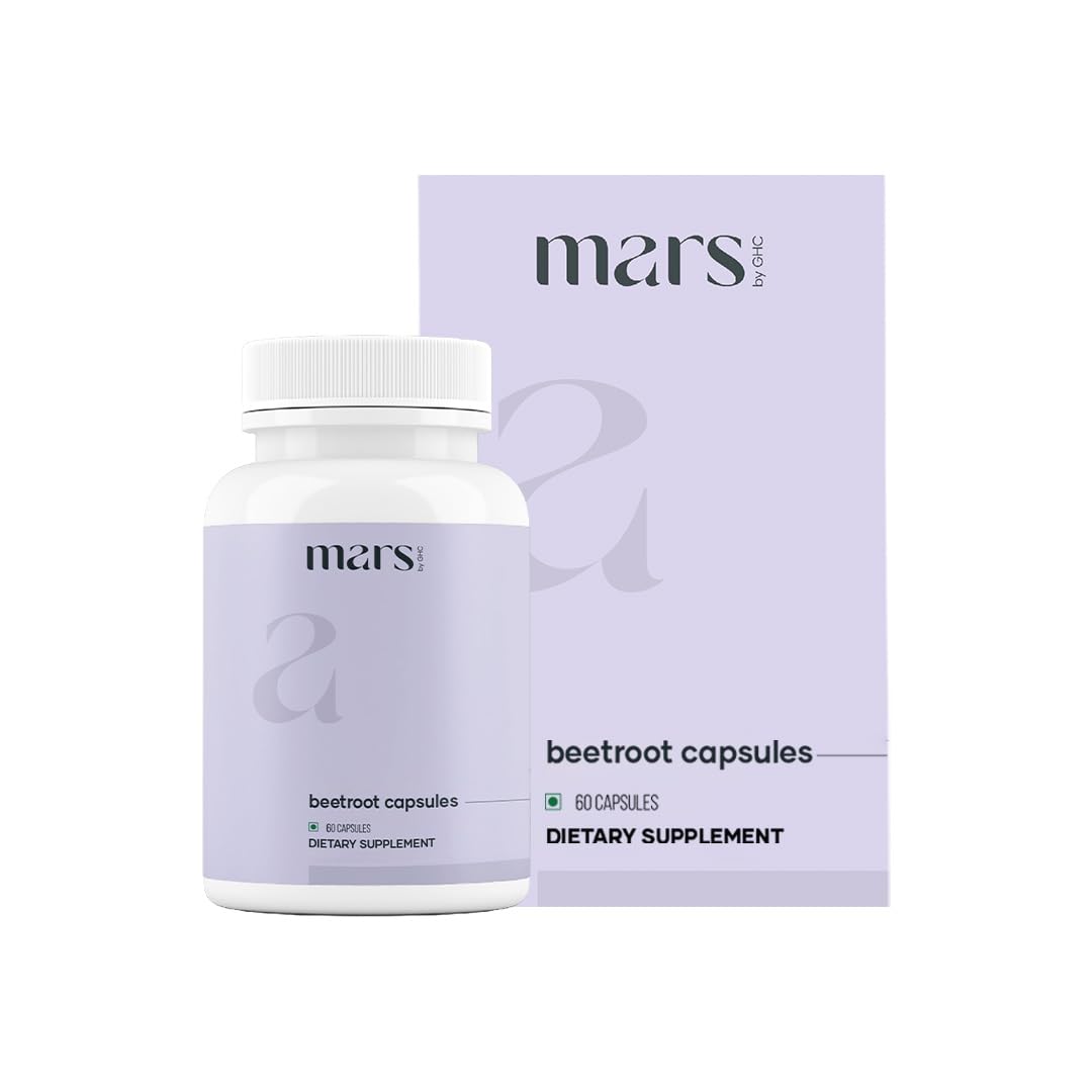 MarsbyGHC Natural Beetroot Capsules | with Garlic, Blueberry, Pomegranate & L-Arginine | Plant-Based Supplement | Pack of 1 - TrustMedUSA