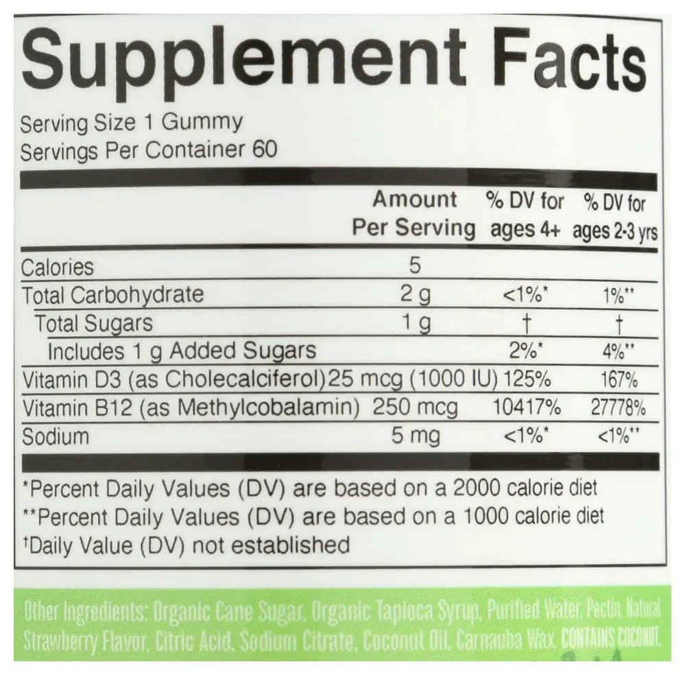 Mary Ruth's Vitamin D3 & B12 Gummies, 60 CT - TrustMedUSA