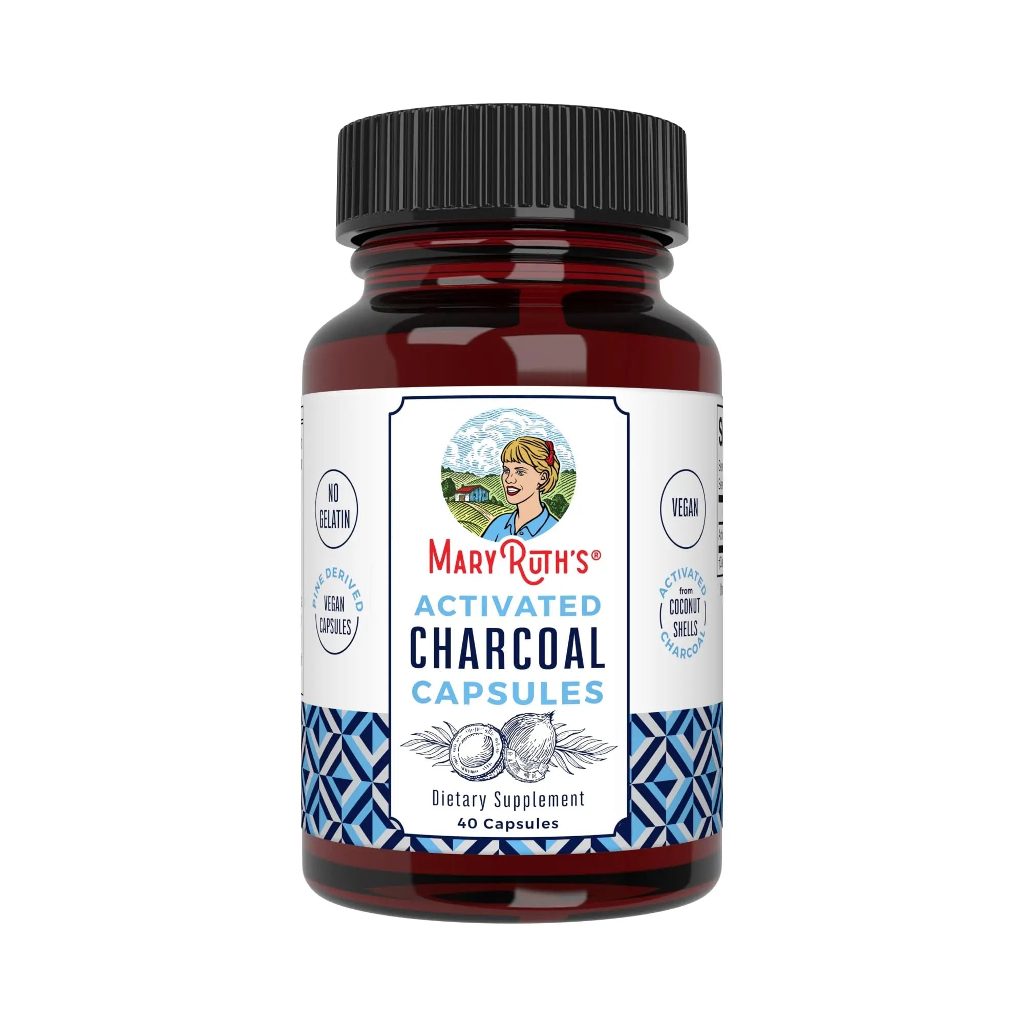 MaryRuth Organics Activated Charcoal Capsules | Substance Adsorption | Derived from Coconut Shells | Vegan Capsules from Pine Trees | Non-GMO | Gluten Free | 40 Count - TrustMedUSA