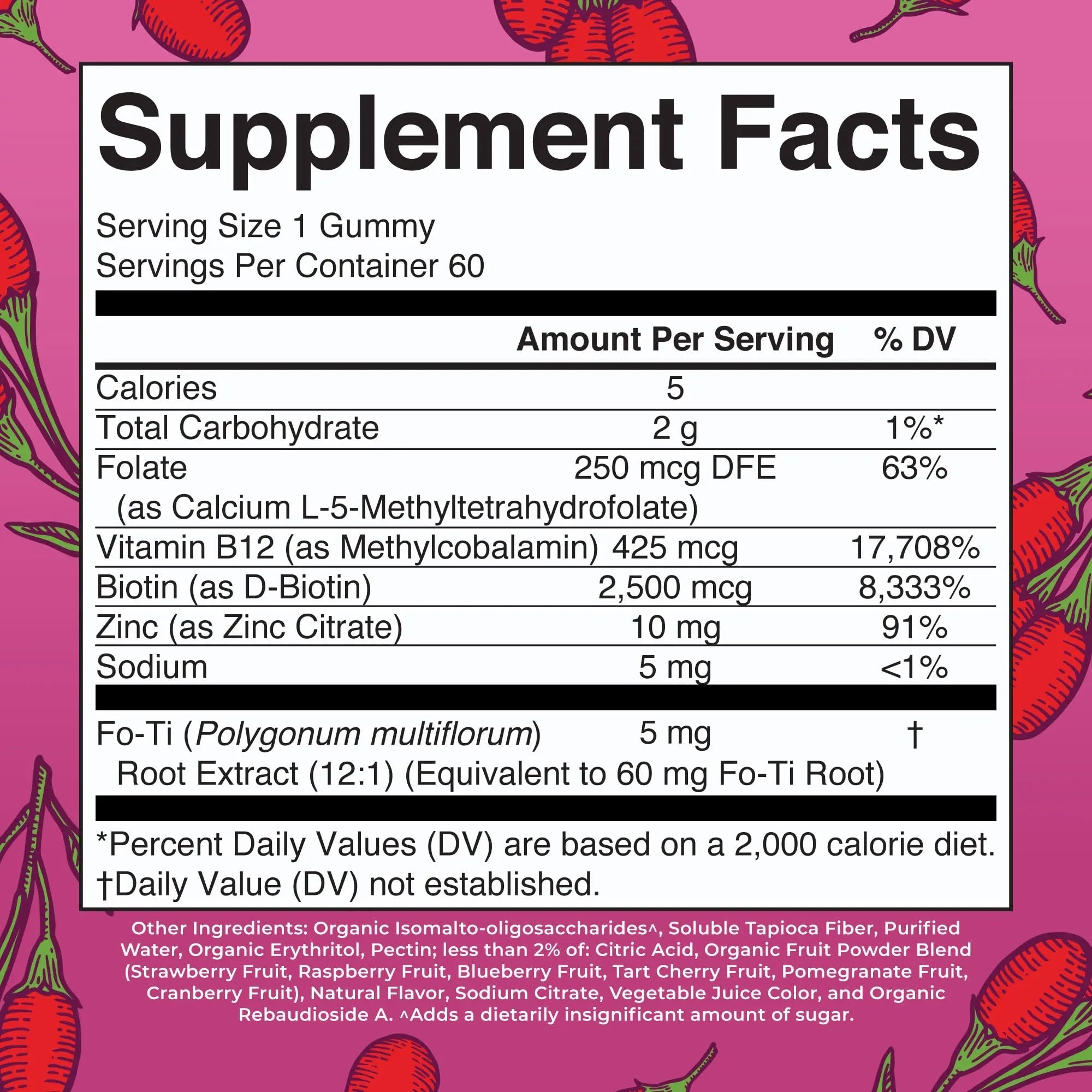 MaryRuth Organics Biotin Gummies | Sugar Free | Vegan | Non-GMO | 2,500 mcg Biotin Supplement | Hair Skin and Nails Vitamins | Hair Growth Vitamins | Hair Growth Supplement | 60 Count - TrustMedUSA