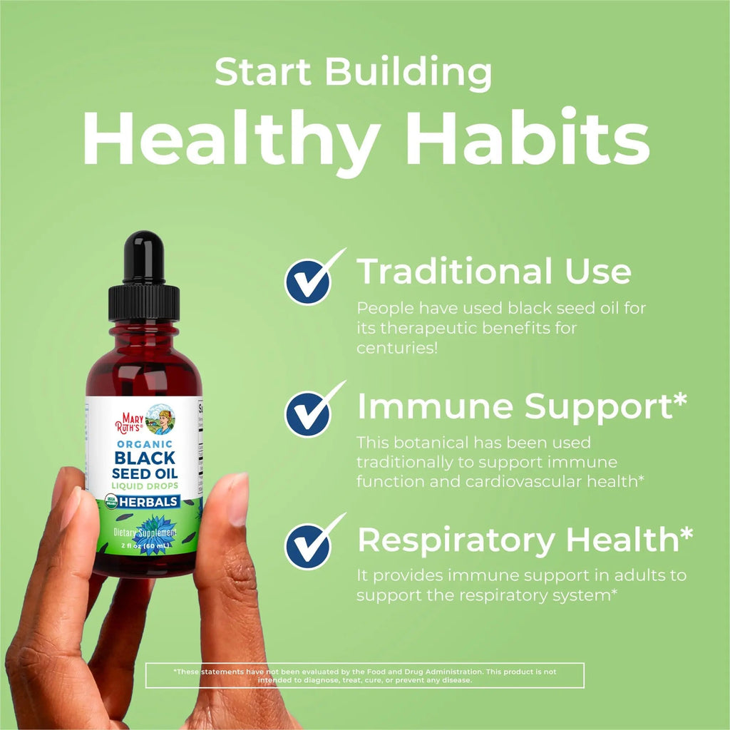 MaryRuth Organics Black Seed Oil Liquid Drops Cold Pressed | 3 Month Supply | USDA Organic Black Cumin Seed Oil | Immune Support | Respiratory Health | Sugar&Gluten Free | Vegan | Non-GMO | 2 Fl Oz - TrustMedUSA