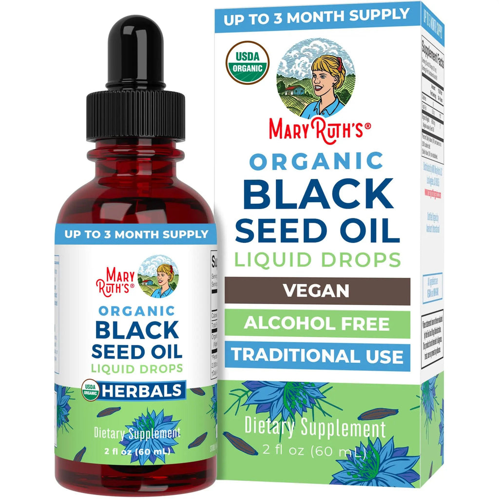 MaryRuth Organics Black Seed Oil Liquid Drops Cold Pressed | 3 Month Supply | USDA Organic Black Cumin Seed Oil | Immune Support | Respiratory Health | Sugar&Gluten Free | Vegan | Non-GMO | 2 Fl Oz - TrustMedUSA