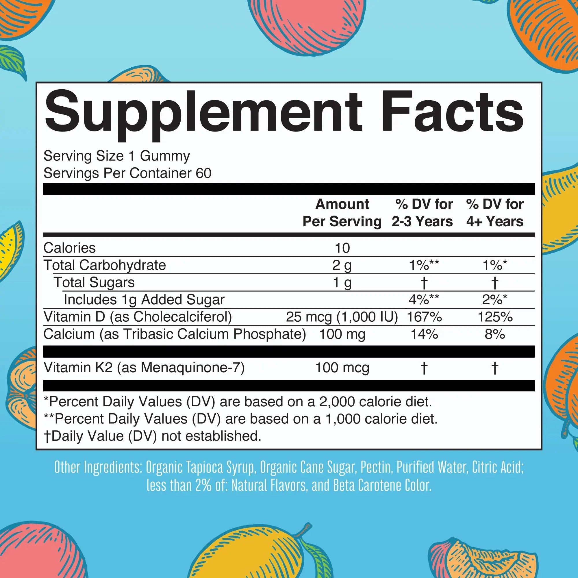 MaryRuth Organics Calcium with Vitamin D & Vitamin K2, 2 Month Supply, Calcium Supplement Supports Bone Health & Joint Support, with Vitamins D3 K2 Gummies, Vegan, Non-GMO, Gluten Free, 60 Count - TrustMedUSA