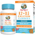 MaryRuth Organics Calcium with Vitamin D & Vitamin K2, 2 Month Supply, Calcium Supplement Supports Bone Health & Joint Support, with Vitamins D3 K2 Gummies, Vegan, Non-GMO, Gluten Free, 60 Count - TrustMedUSA