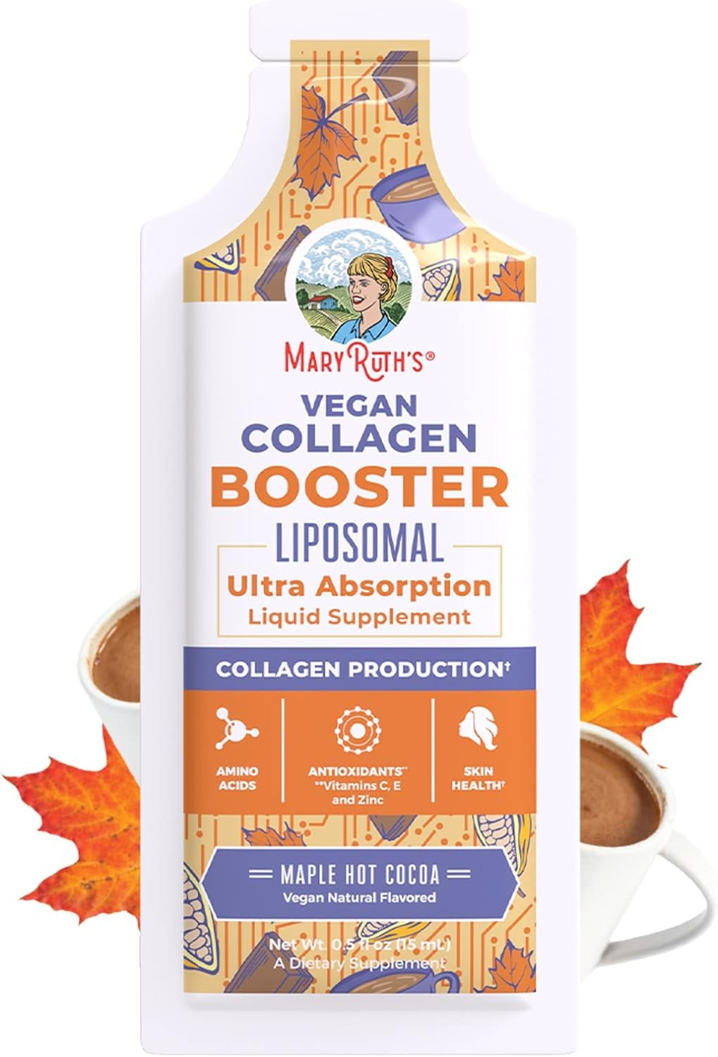 MaryRuth Organics Collagen Booster Liposomal | Sugar Free | Liquid Collagen Booster with VIT C, E, Zinc,Copper&Silica | Skin Care&Joint Support Supplement | Vegan | Non-GMO | Gluten Free | 14 Serving - Maple Wellness Supplements