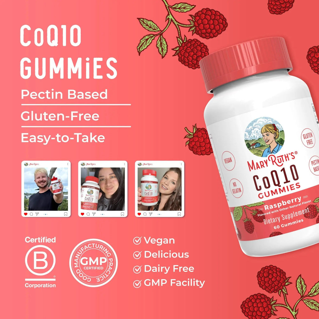 MaryRuth Organics CoQ10 Gummies | Coenzyme Q10 | Gummy Supplements for Heart Health & Cellular Health | Antioxidant | CoQ10 120 mg | Vegan | Non-GMO | Gluten Free | 60 Count | 1 Month Supply - TrustMedUSA