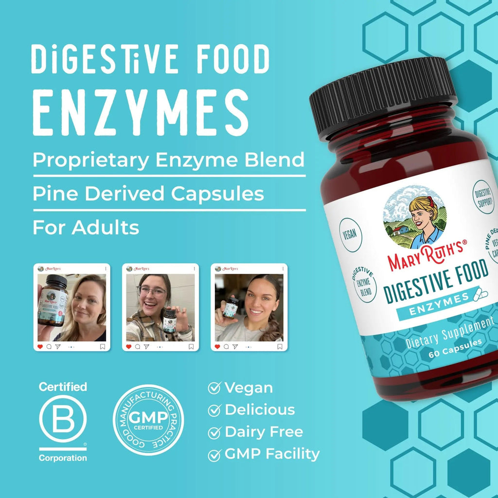MaryRuth Organics Digestive Enzymes | Up to 2 Month Supply | Vegan Digestive Health Aid and Gut Health Enzyme Complex | Over 12 Enzymes | Vitamins B6 & B12 - TrustMedUSA