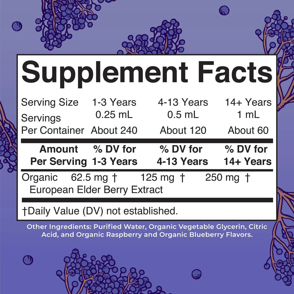 MaryRuth Organics Elderberry Syrup Extra Strength, USDA Organic Elderberry, Sugar Free Adults & Kids Immune Support Supplement for Ages 1+, Clean Label Project Verified®, Vegan, Gluten Free, 2 Fl Oz - TrustMedUSA