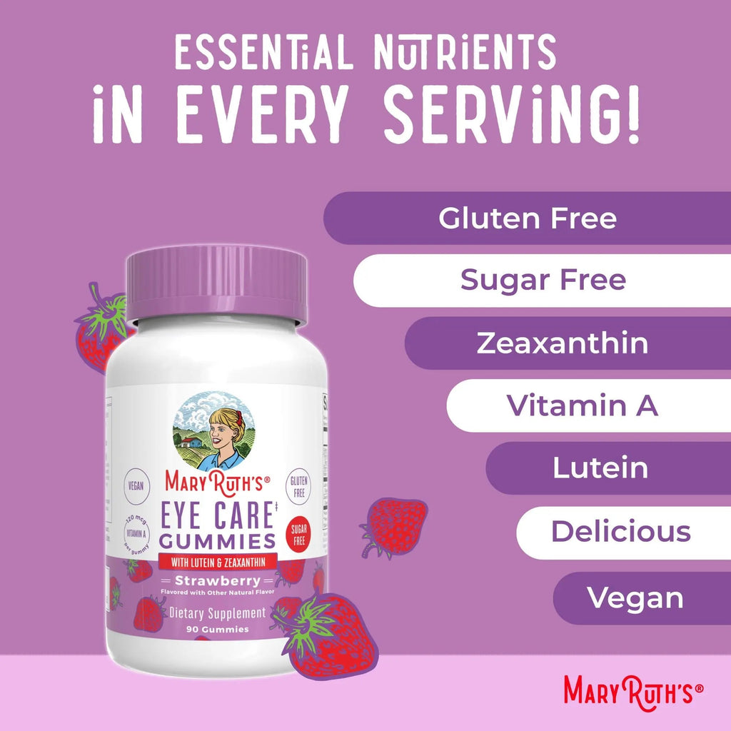 MaryRuth Organics Eye Care Gummies | Eye Health Vitamins for Adults and Kids | Lutein and Zeaxanthin Supplements | for Eyes | Vegan | Non-GMO | Gluten Free | 90 Count - TrustMedUSA