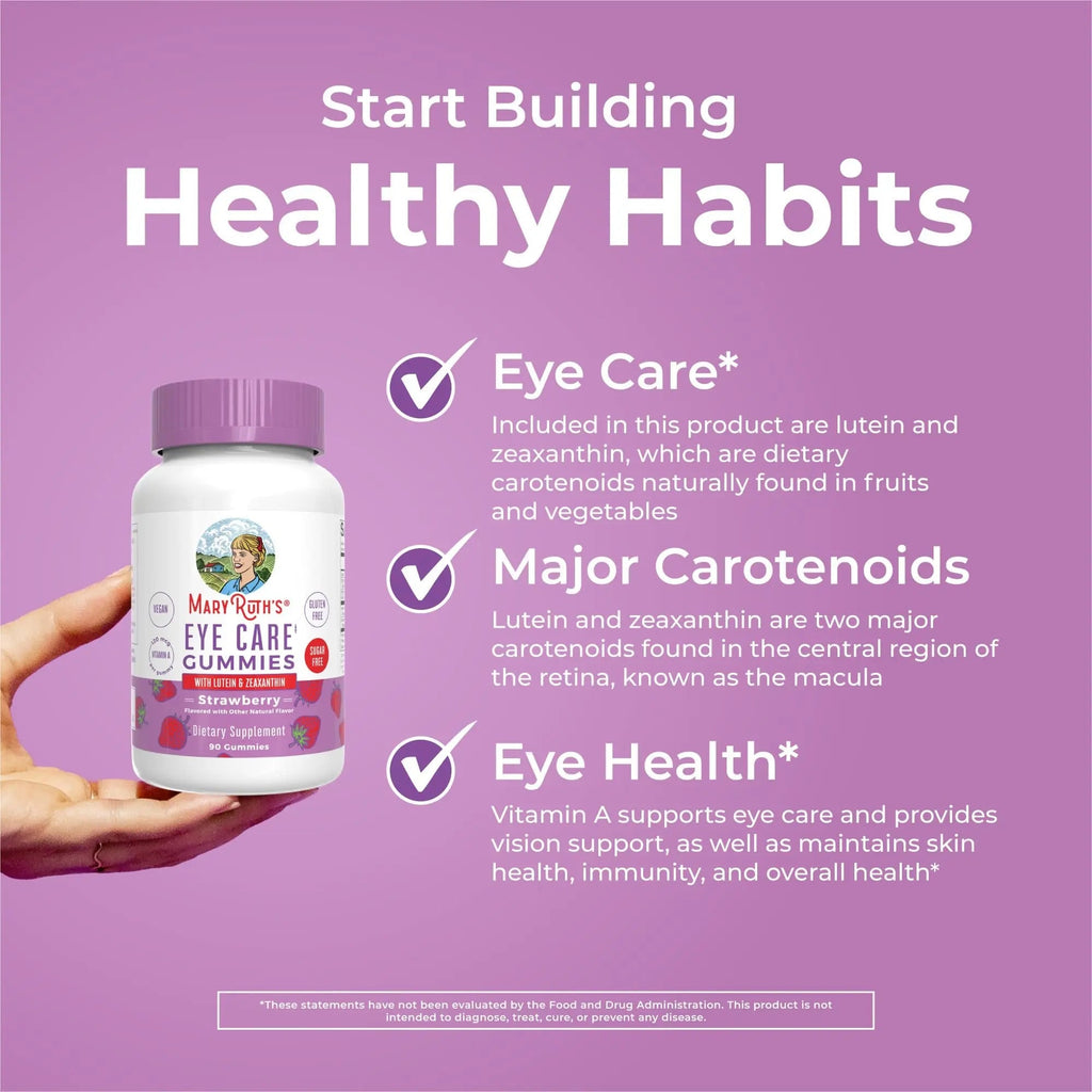 MaryRuth Organics Eye Care Gummies | Eye Health Vitamins for Adults and Kids | Lutein and Zeaxanthin Supplements | for Eyes | Vegan | Non-GMO | Gluten Free | 90 Count - TrustMedUSA