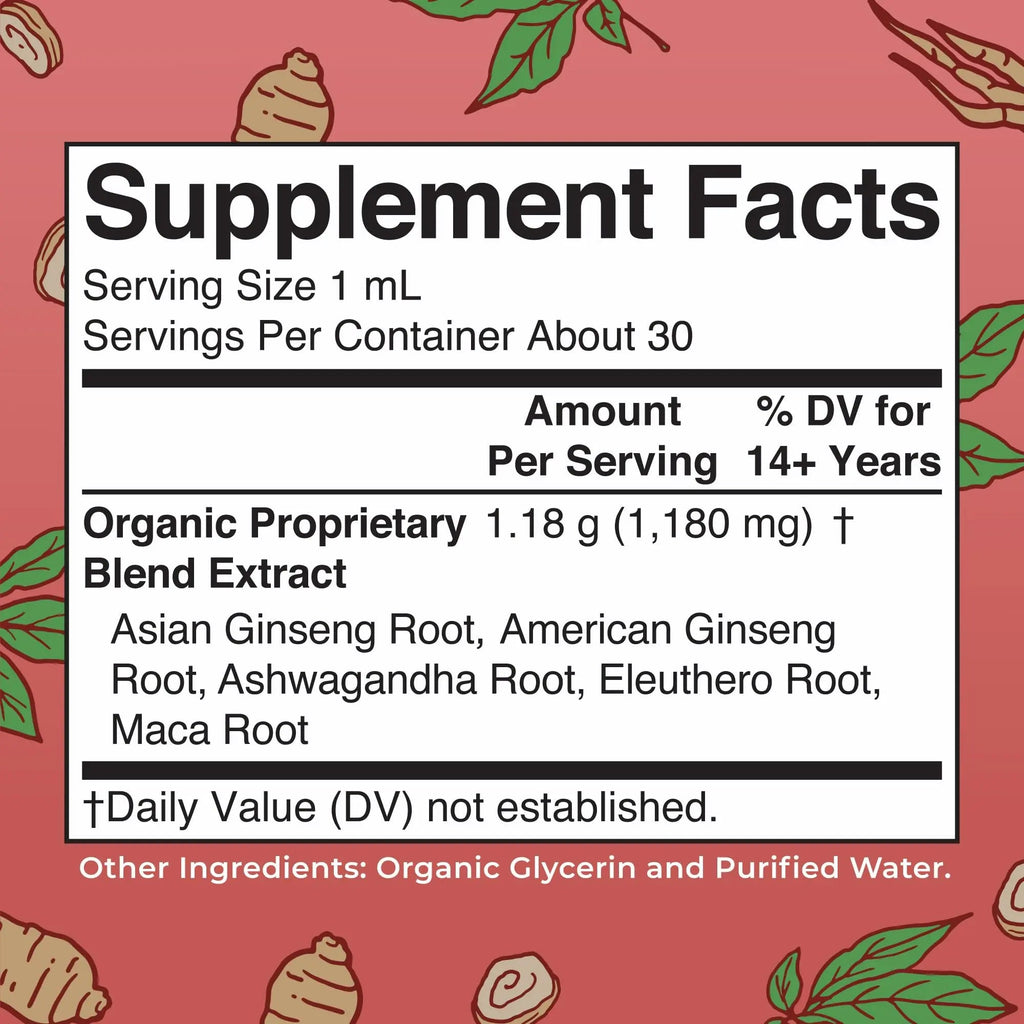 MaryRuth Organics Herbal Supplement for Brain Function | Boost Energy | Memory | Vitality USDA | Ginseng with Ashwagandha | Eleuthero and Maca Root Extract | 1 Fl Oz - TrustMedUSA
