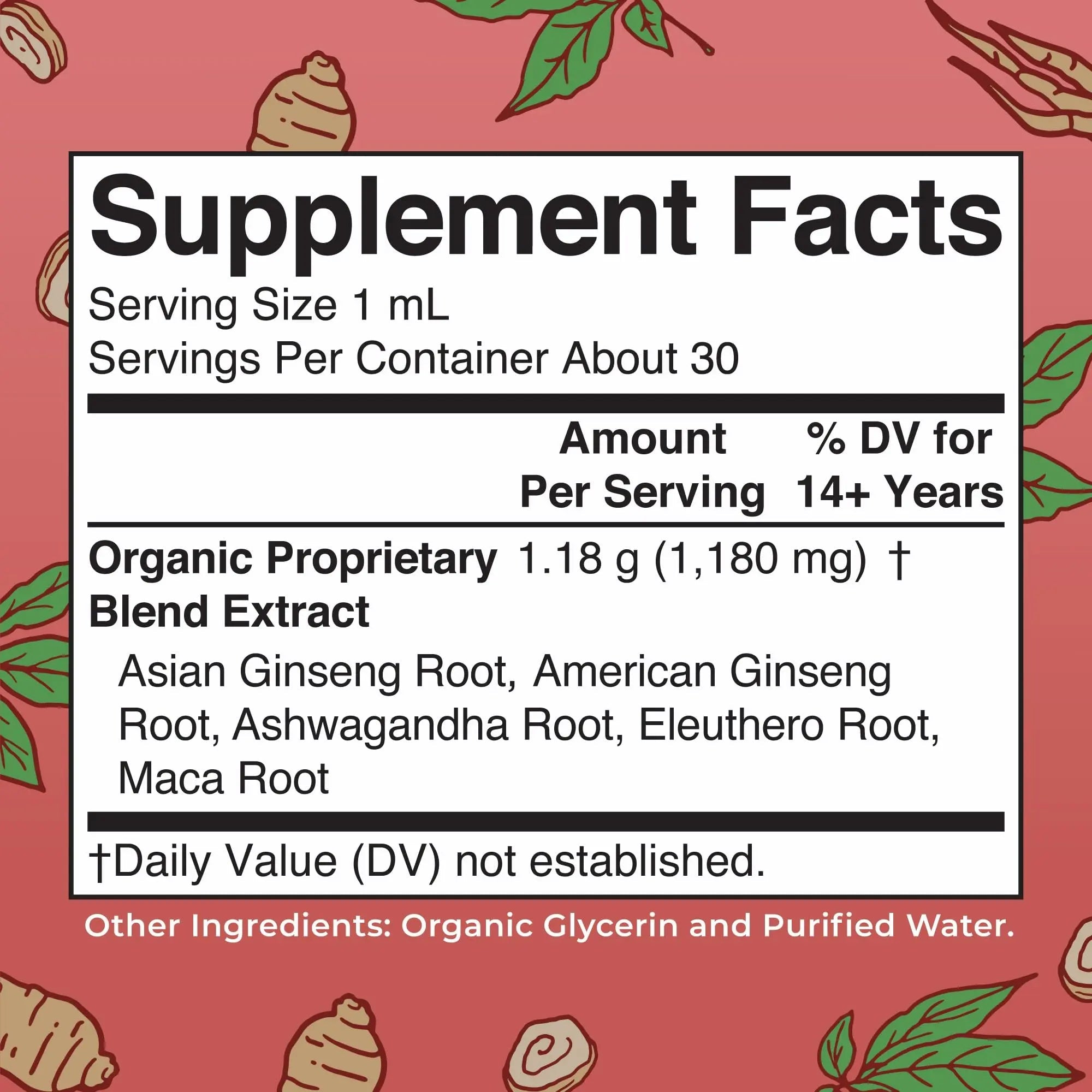 MaryRuth Organics Herbal Supplement for Brain Function | Boost Energy | Memory | Vitality USDA | Ginseng with Ashwagandha | Eleuthero and Maca Root Extract | 1 Fl Oz - TrustMedUSA