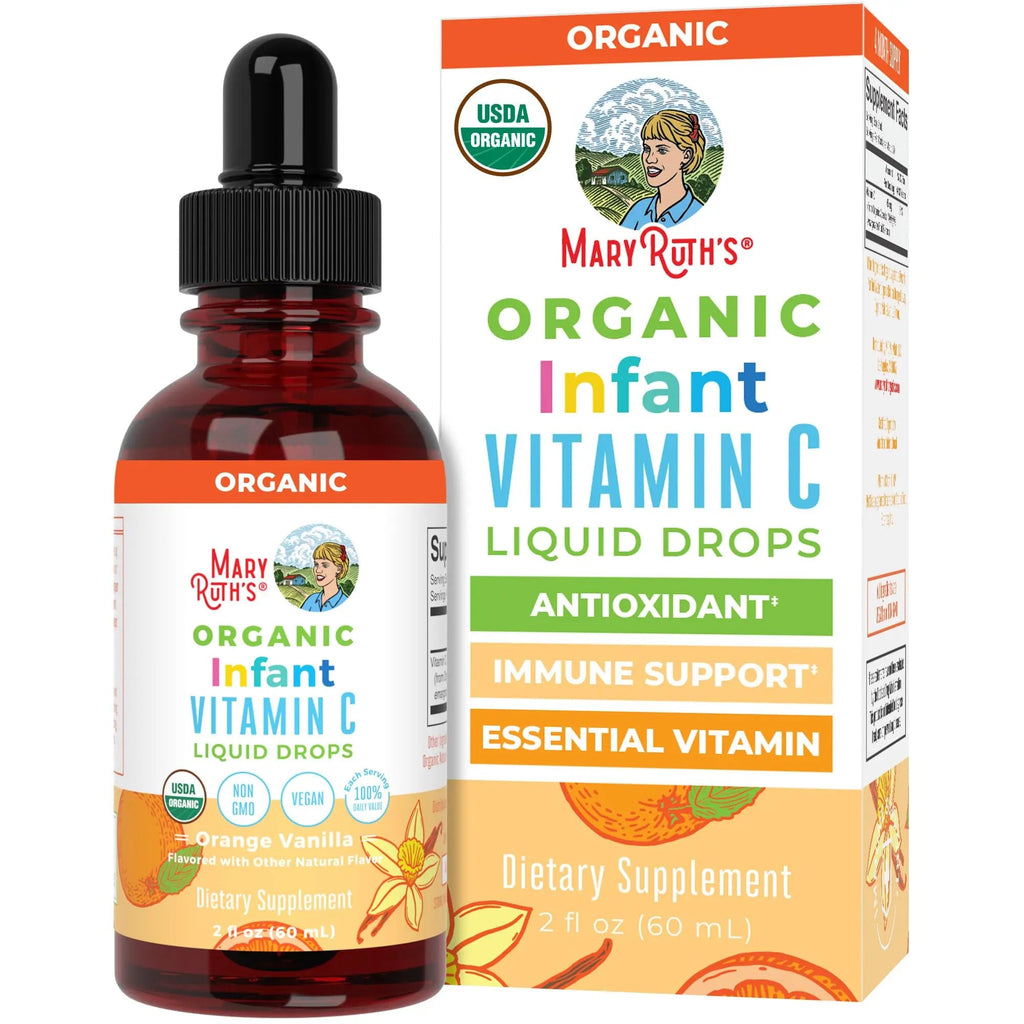 MaryRuth Organics Infant & Baby Vitamin C Supplement | USDA Organic Vitamin C Liquid Drops for Infants | Ages 6-12 Months | Immune Support | Overall Health | Vegan | Non-GMO | Gluten Free | 2 Fl Oz - TrustMedUSA