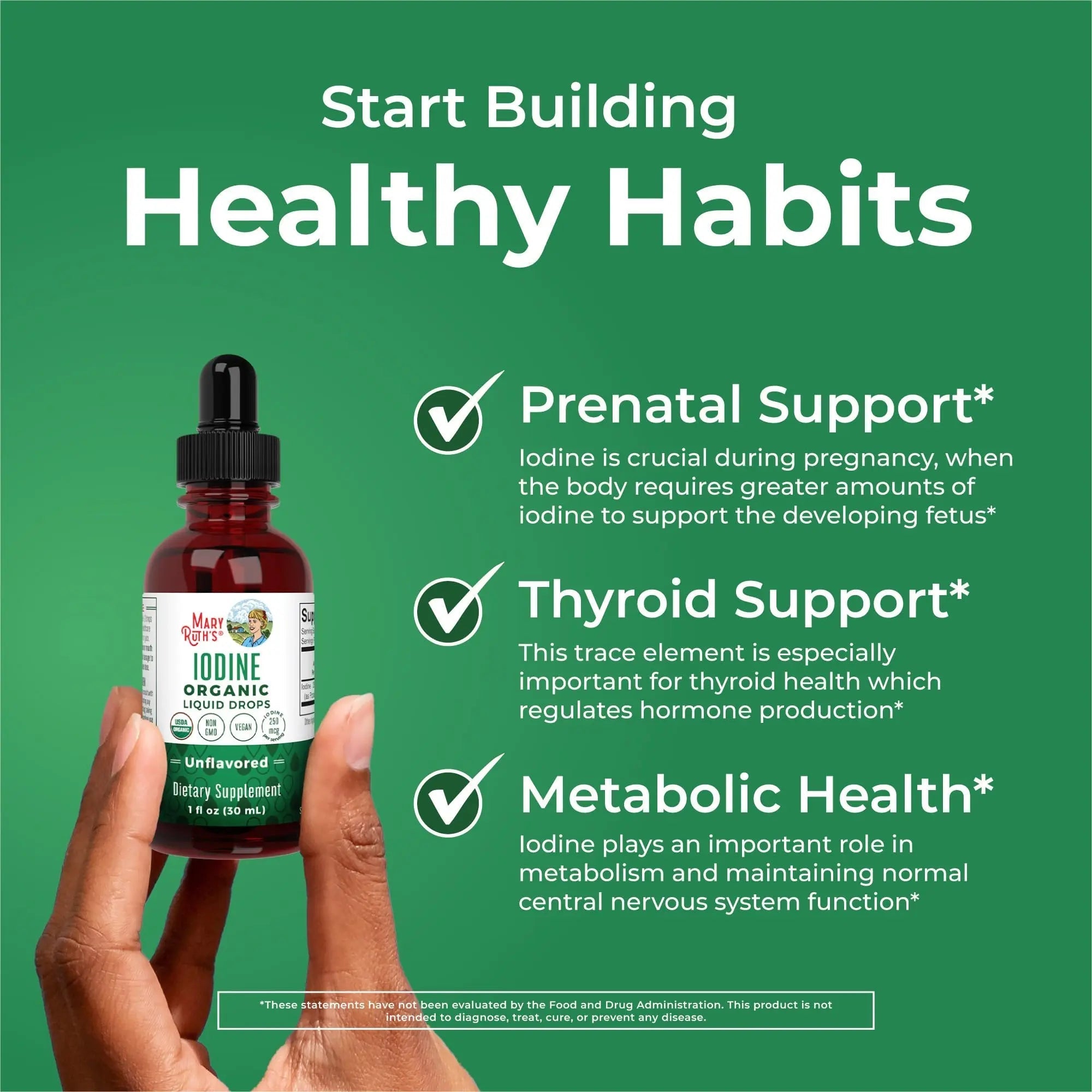 MaryRuth Organics Iodine Liquid Drops | Potassium Iodide | 1 Year Supply | 450 Servings | Thyroid Health | USDA Organic| - TrustMedUSA
