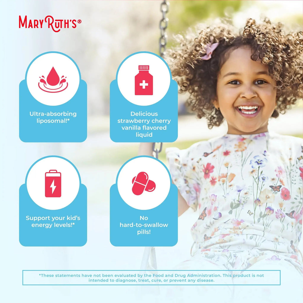 MaryRuth Organics Kids Multivitamin Liposomal | Vegan, Sugar-Free Vitamins for Kids | Ages 4+ | 2 Month Supply | 15.22 Fl Oz - TrustMedUSA