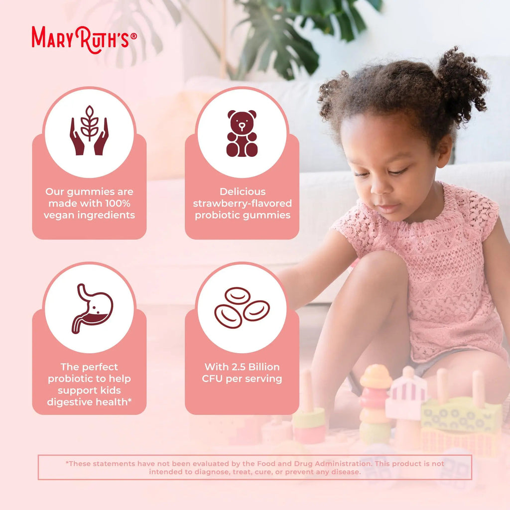MaryRuth Organics Kids Probiotics for Digestive Health | USDA Probiotic Gummies | 2 Month Supply | Kids Probiotics | Immune Support | Gut Health Supplement | Vegan | Non-GMO | Gluten Free | 60 Count - TrustMedUSA