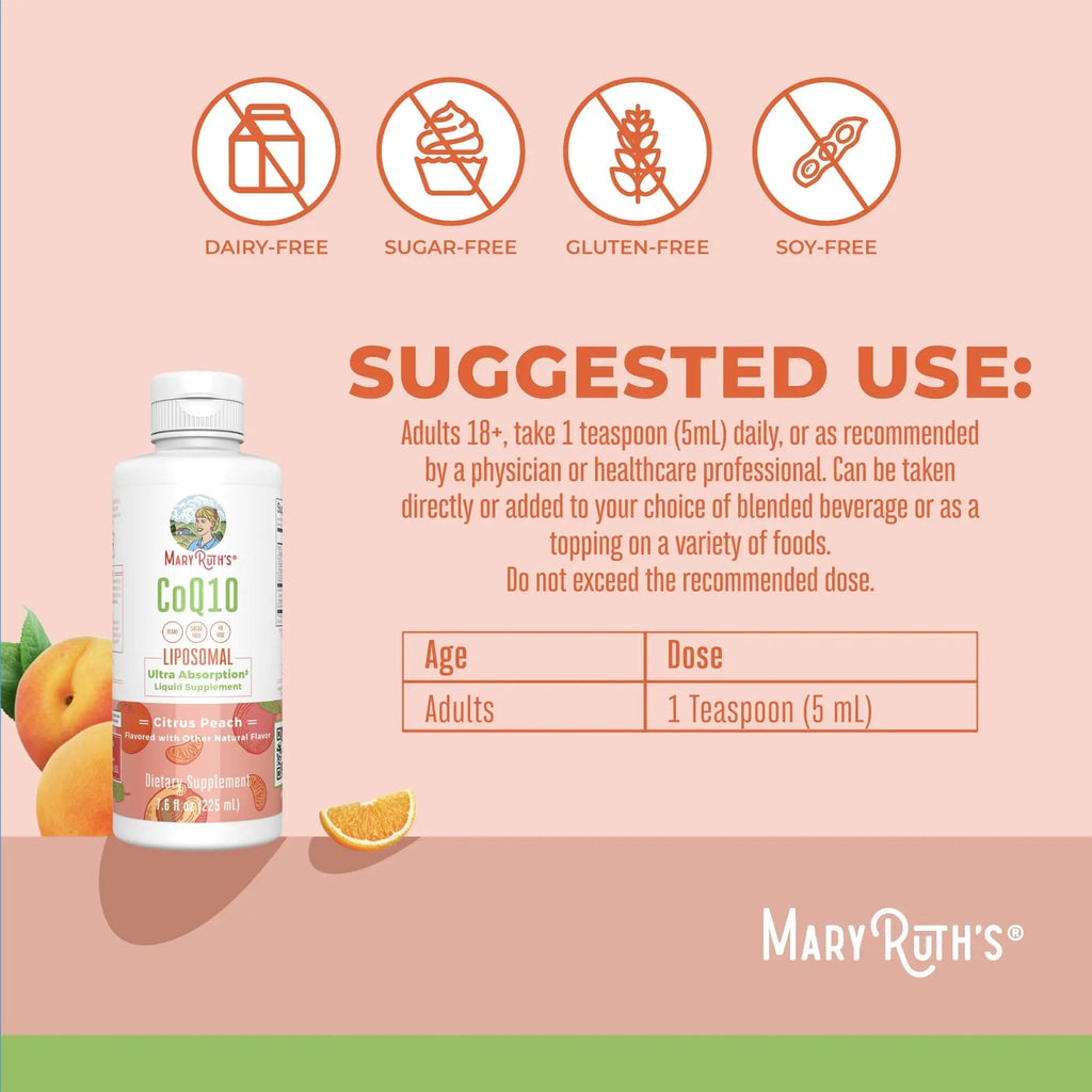 MaryRuth Organics Liquid Vitamin | Coenzyme Q10 Heart Health for Mitochondrial Support and Immune System | Vegan Non-GMO | 7.6 Fl Oz | 45 Servings - TrustMedUSA