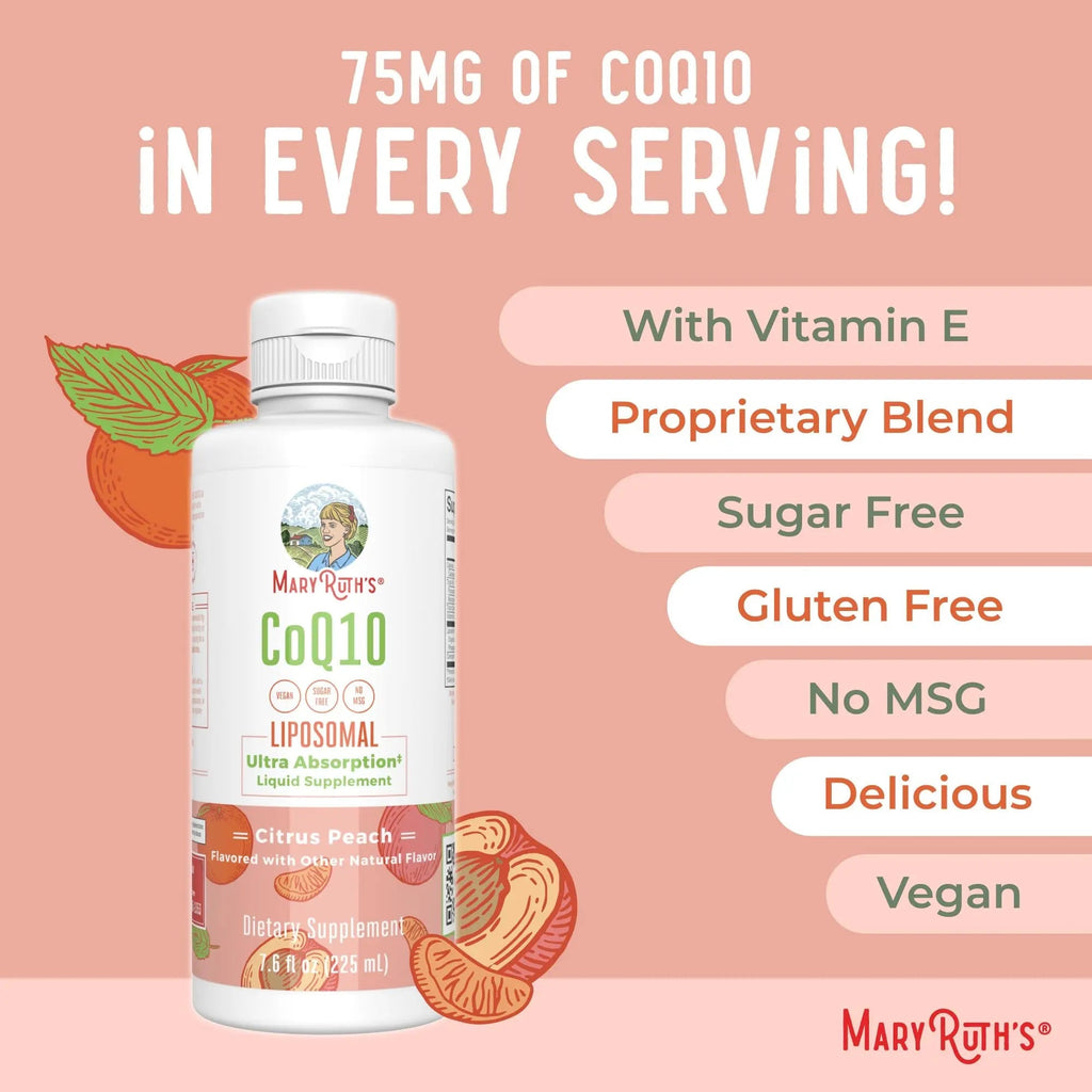 MaryRuth Organics Liquid Vitamin | Coenzyme Q10 Heart Health for Mitochondrial Support and Immune System | Vegan Non-GMO | 7.6 Fl Oz | 45 Servings - TrustMedUSA