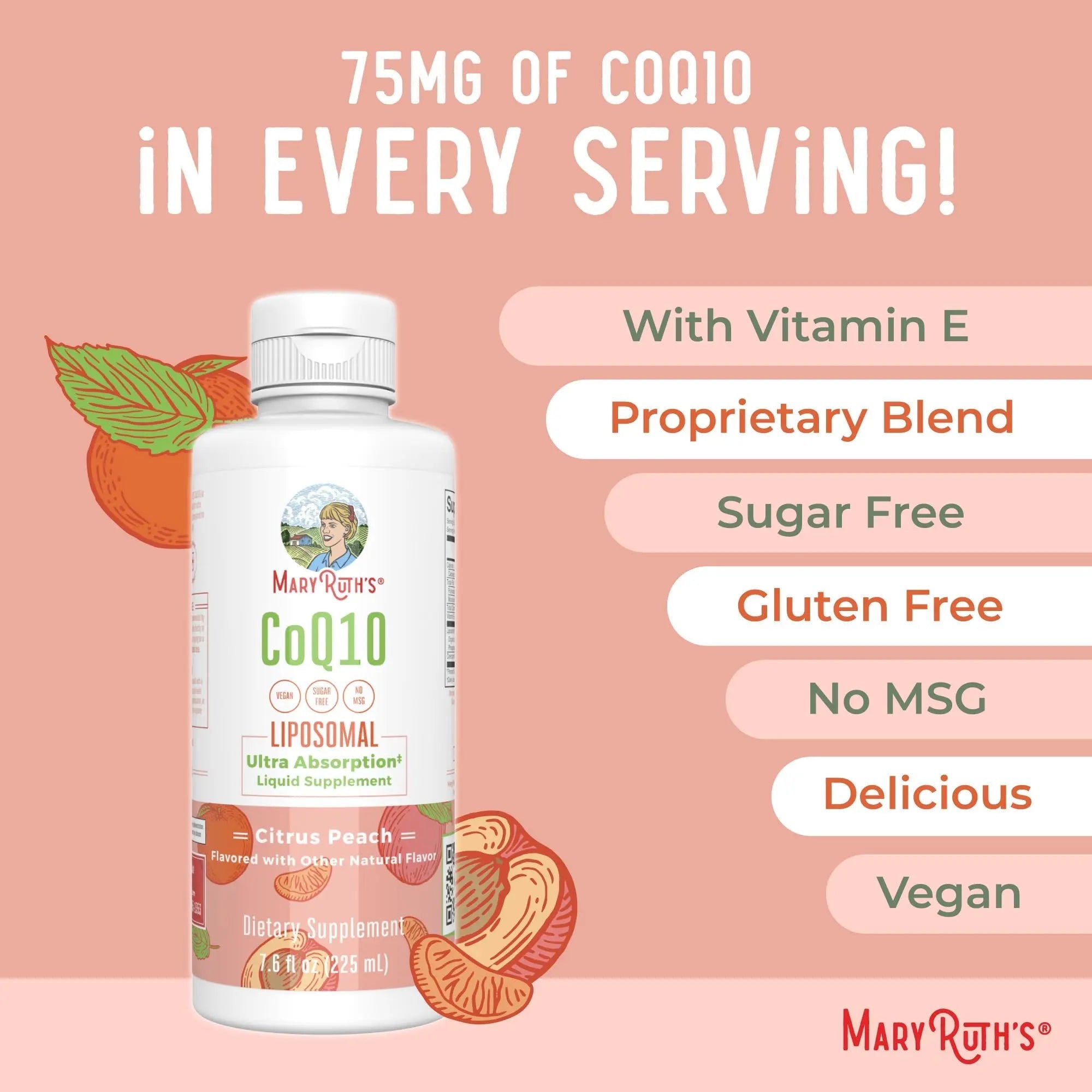 MaryRuth Organics Liquid Vitamin | Coenzyme Q10 Heart Health for Mitochondrial Support and Immune System | Vegan Non-GMO | 7.6 Fl Oz | 45 Servings - TrustMedUSA