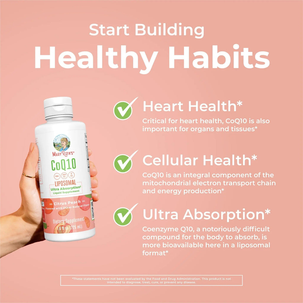 MaryRuth Organics Liquid Vitamin | Coenzyme Q10 Heart Health for Mitochondrial Support and Immune System | Vegan Non-GMO | 7.6 Fl Oz | 45 Servings - TrustMedUSA