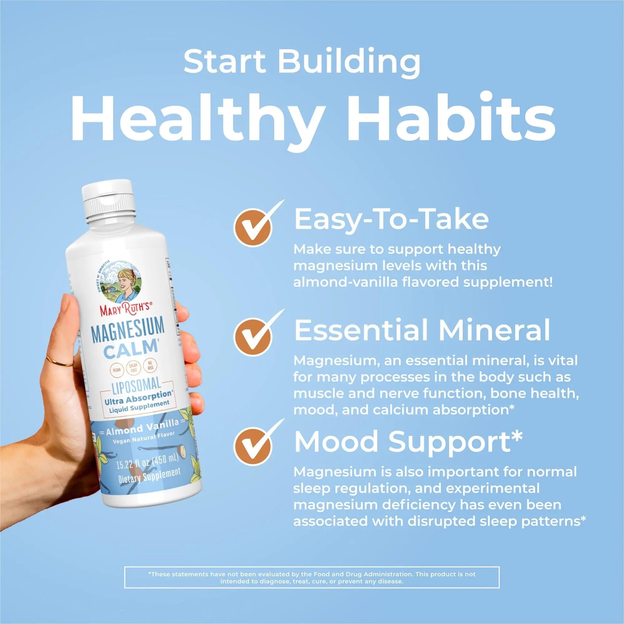 MaryRuth Organics Magnesium Liposomal| Magnesium Supplement | Magnesium Bisglycinate | Muscle & Bone Support | Mood Support Vitamin | Vegan | Non-GMO | Gluten Free | 15.22 Fl Oz | 30 Servings - TrustMedUSA