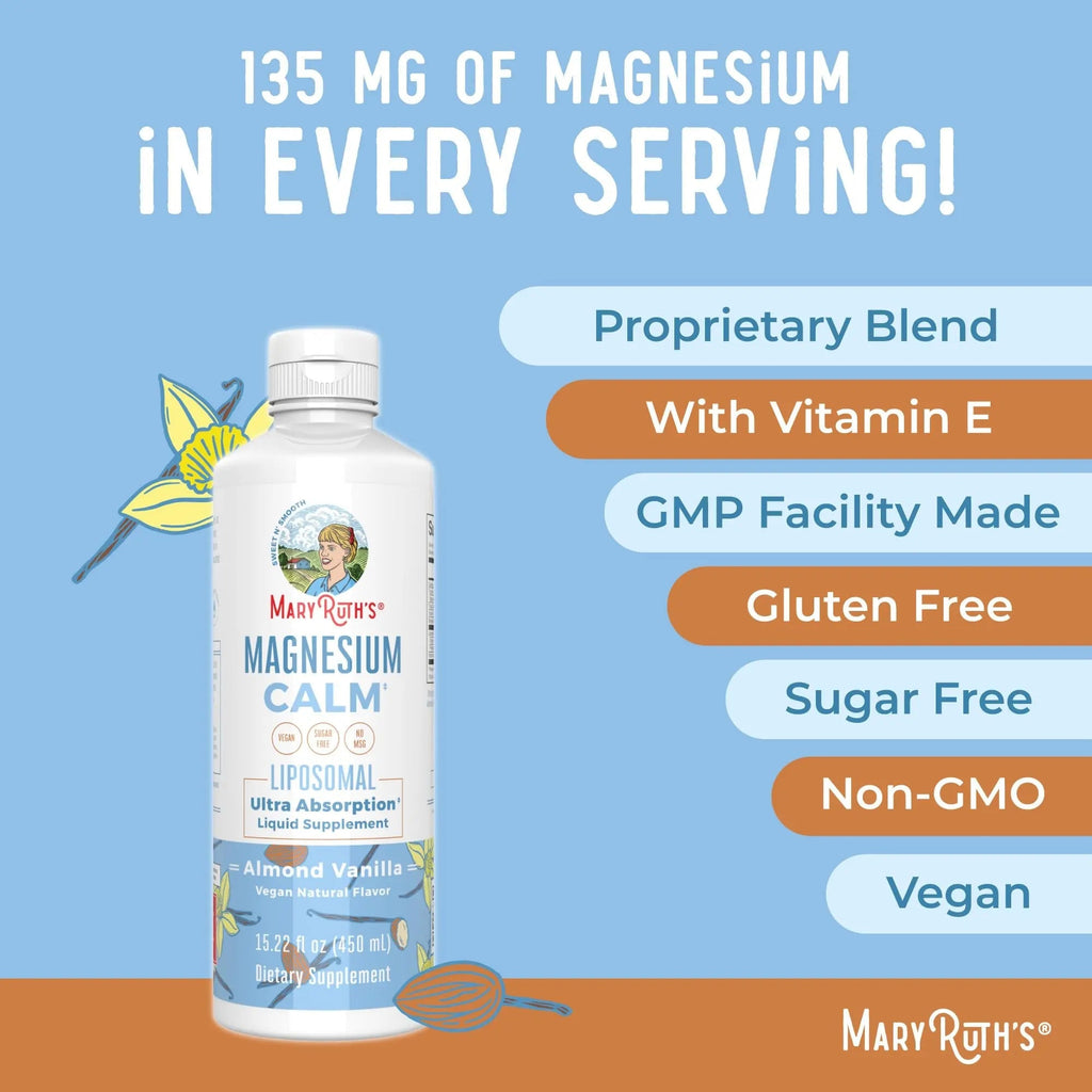 MaryRuth Organics Magnesium Liposomal| Magnesium Supplement | Magnesium Bisglycinate | Muscle & Bone Support | Mood Support Vitamin | Vegan | Non-GMO | Gluten Free | 15.22 Fl Oz | 30 Servings - TrustMedUSA