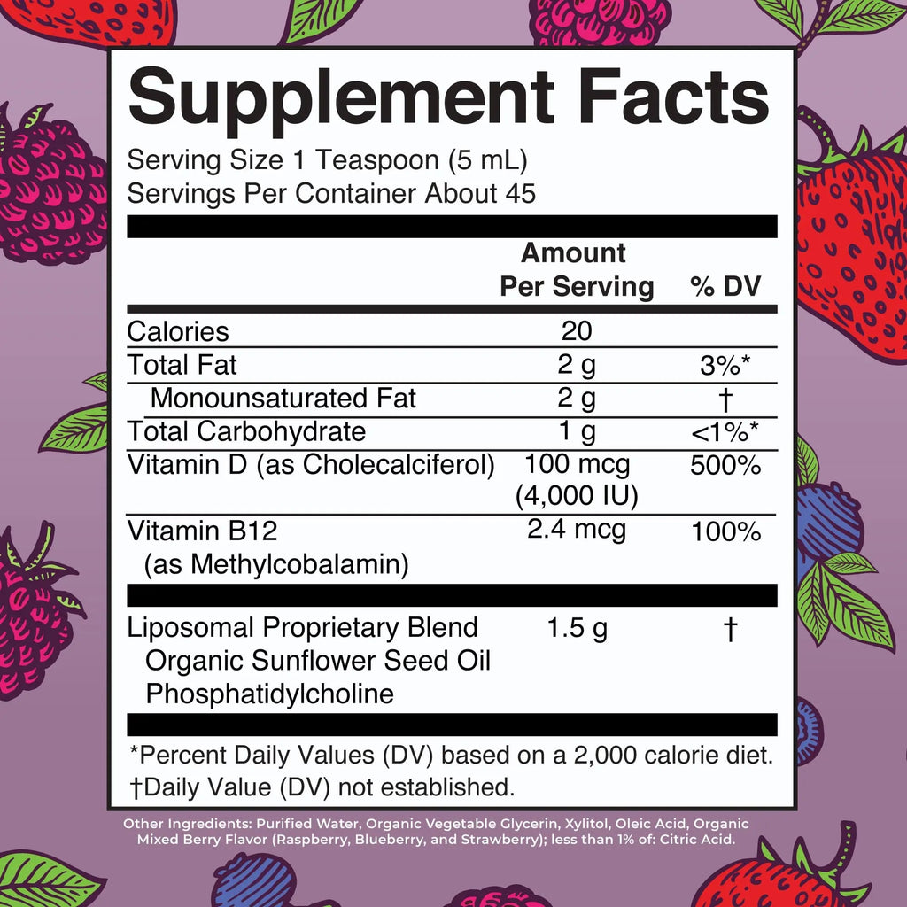 MaryRuth Organics Megadose Vitamin D3 Liposomal | Vitamin D 4000 IU | Ultra Absorption | Immune Support for Adults | Bone Health | VIT D3 | Vegan | Sugar Free | Gluten Free | Non-GMO | 45 Servings - TrustMedUSA