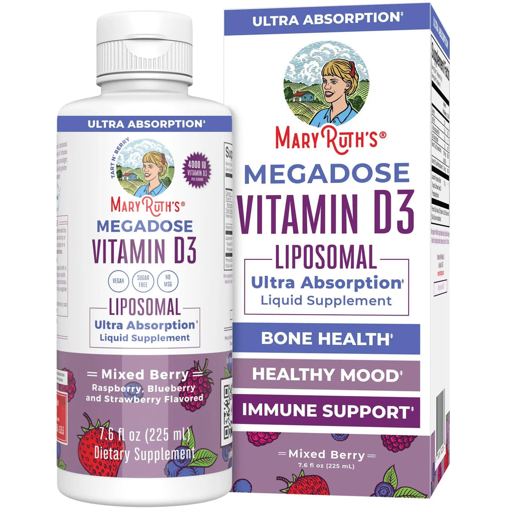 MaryRuth Organics Megadose Vitamin D3 Liposomal | Vitamin D 4000 IU | Ultra Absorption | Immune Support for Adults | Bone Health | VIT D3 | Vegan | Sugar Free | Gluten Free | Non-GMO | 45 Servings - TrustMedUSA