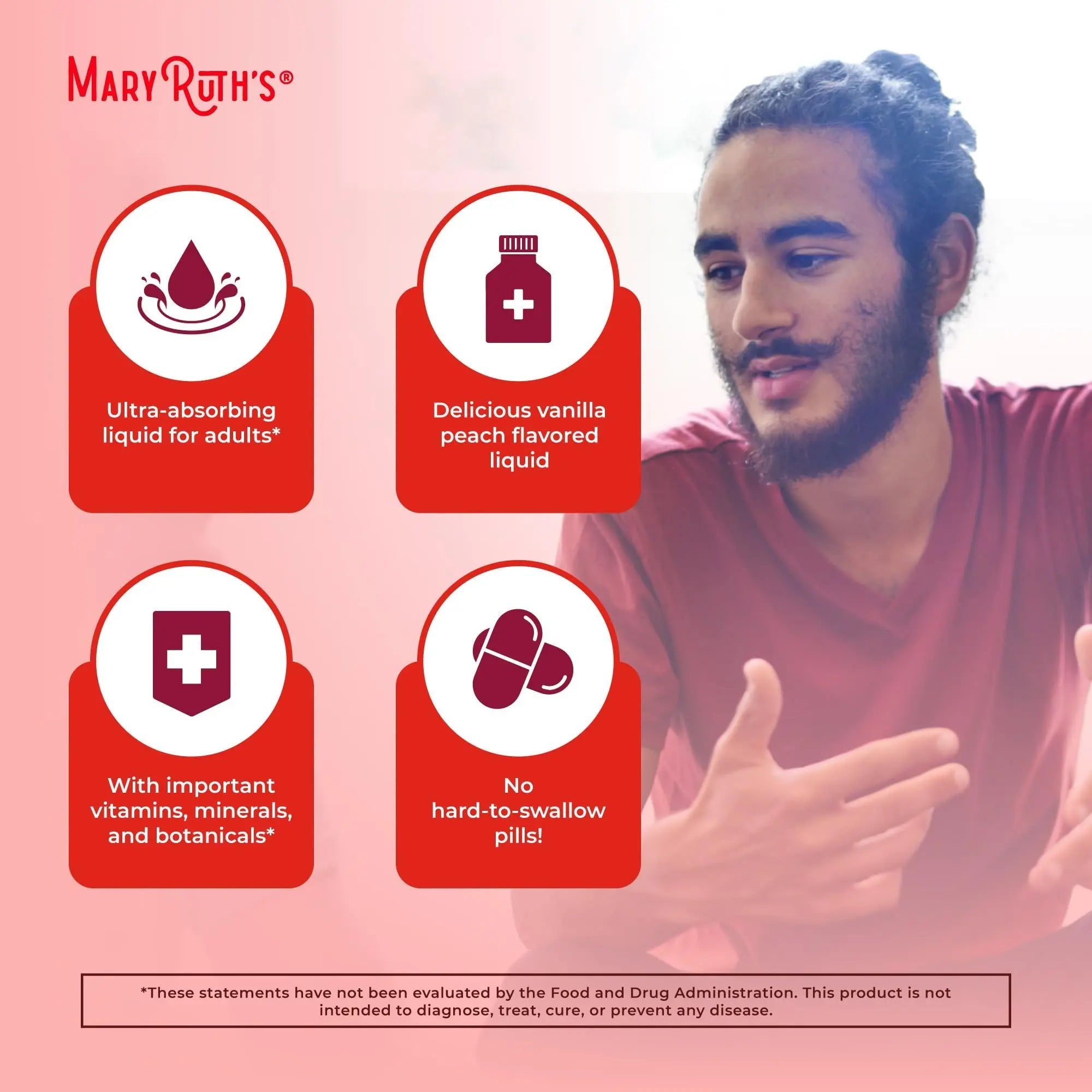 MaryRuth Organics Multivitamin for men | Sugar Free mens Multivitamin | Liquid Vitamins for men | Immune Support Supplement | Cognitive Health & Overall Wellness | Vegan | Non-GMO | 15.22 Fl Oz - TrustMedUSA
