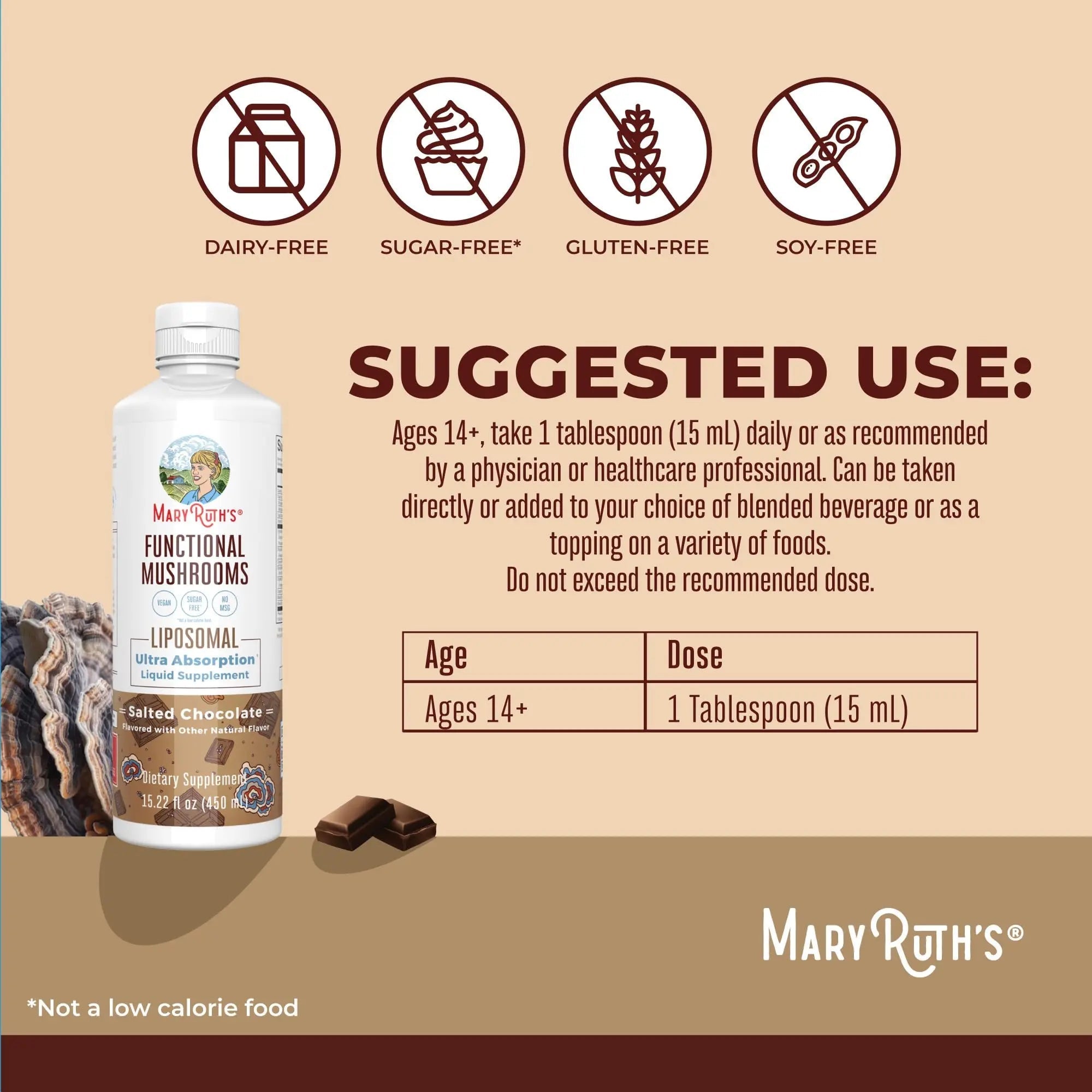 MaryRuth Organics Mushroom, Mushroom Supplement, Mushroom Liquid Vitamin, Reishi Mushroom Supplement for Immune Support, Turkey Tail Vitamin for Stress Relief, Vegan, Non-GMO, Gluten Free, 15.22 Fl Oz - TrustMedUSA