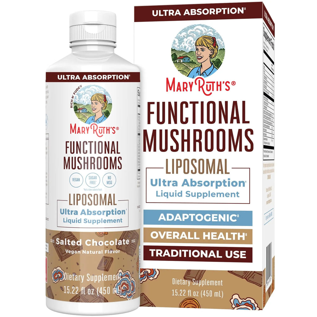 MaryRuth Organics Mushroom, Mushroom Supplement, Mushroom Liquid Vitamin, Reishi Mushroom Supplement for Immune Support, Turkey Tail Vitamin for Stress Relief, Vegan, Non-GMO, Gluten Free, 15.22 Fl Oz - TrustMedUSA