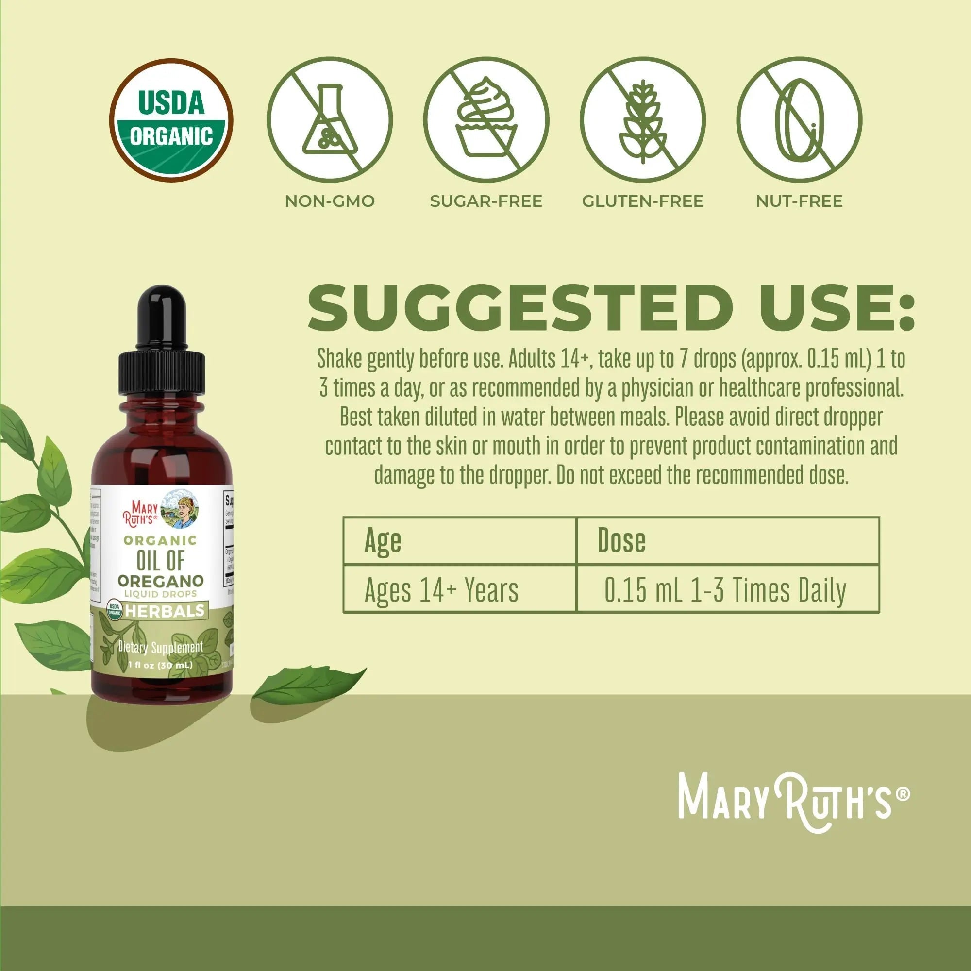 MaryRuth Organics Oregano Oil Drops | 6 Month Supply | USDA Organic Oil of Oregano Liquid | Herbal Blend for Immune Support | Digestive Health | Overall Health - TrustMedUSA
