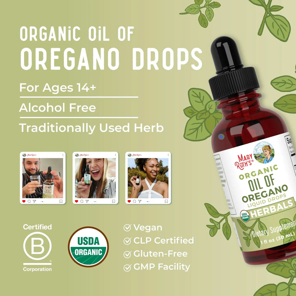 MaryRuth Organics Oregano Oil Drops | 6 Month Supply | USDA Organic Oil of Oregano Liquid | Herbal Blend for Immune Support | Digestive Health | Overall Health - TrustMedUSA