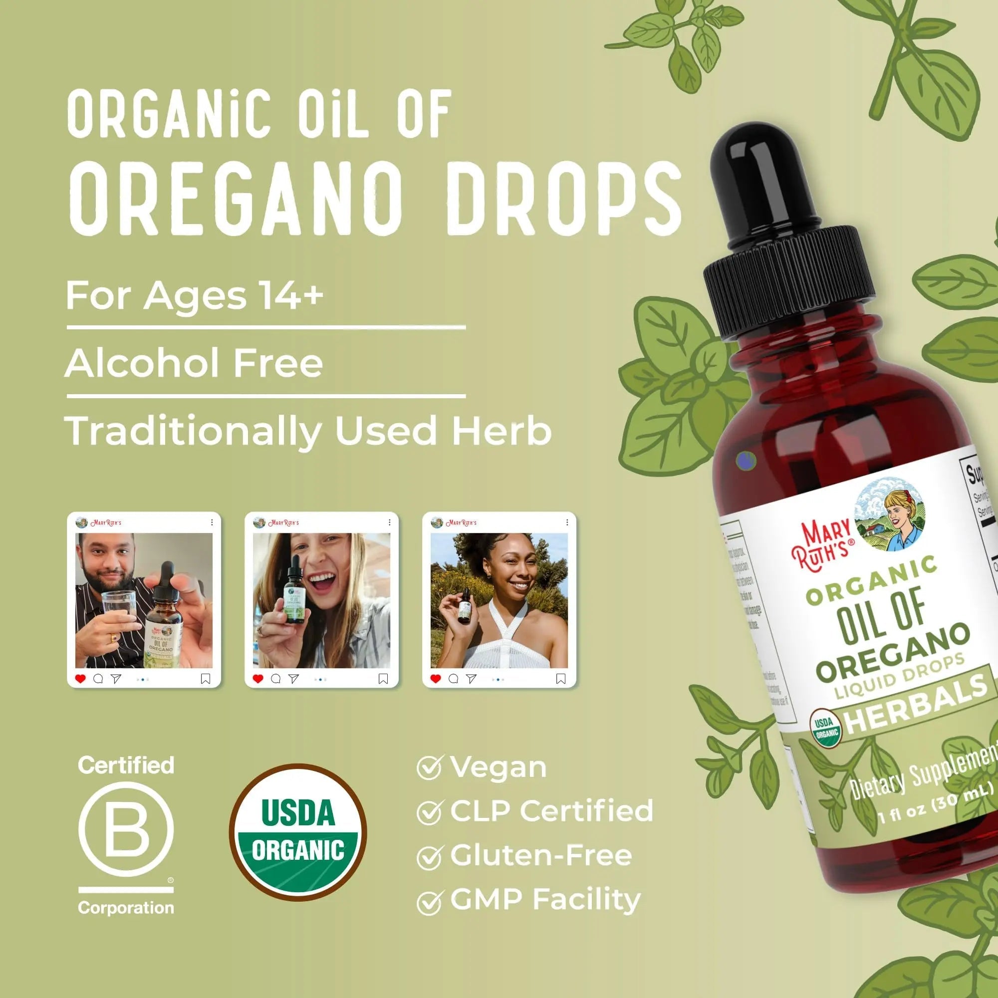 MaryRuth Organics Oregano Oil Drops | 6 Month Supply | USDA Organic Oil of Oregano Liquid | Herbal Blend for Immune Support | Digestive Health | Overall Health - TrustMedUSA