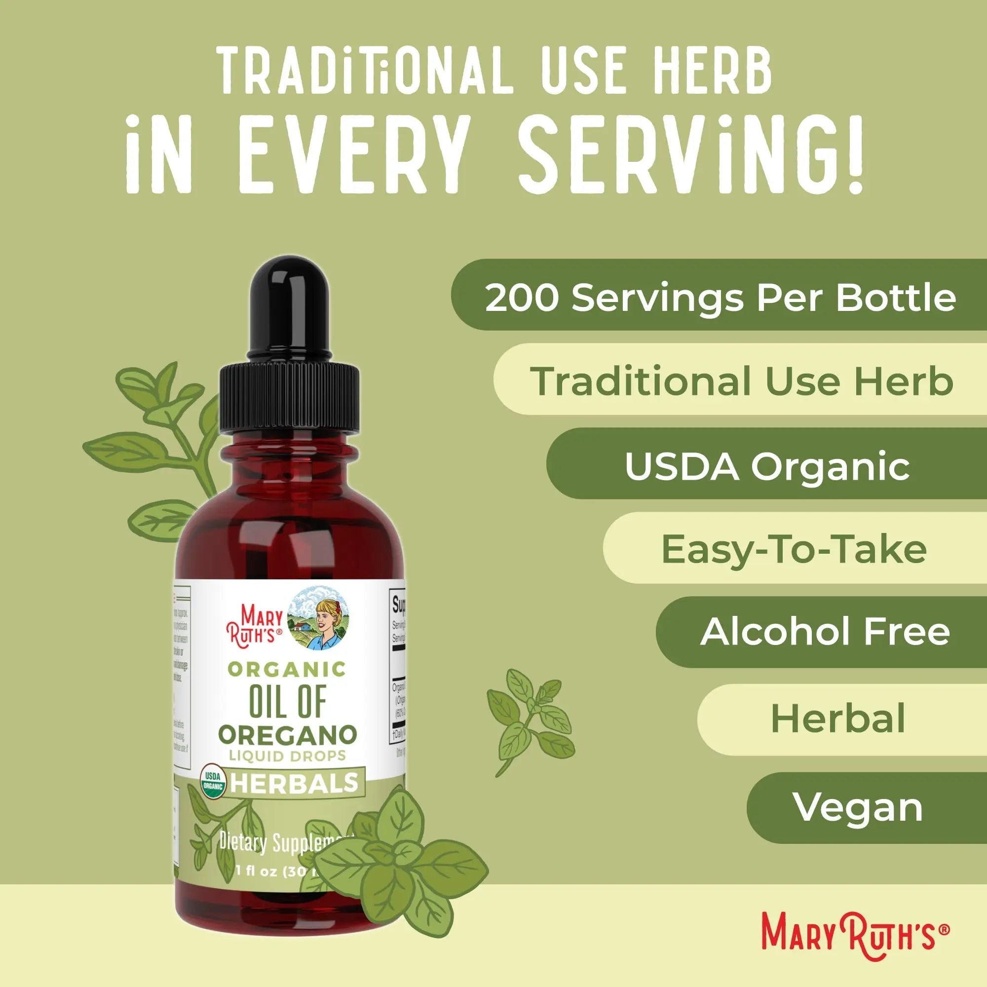 MaryRuth Organics Oregano Oil Drops | 6 Month Supply | USDA Organic Oil of Oregano Liquid | Herbal Blend for Immune Support | Digestive Health | Overall Health - TrustMedUSA