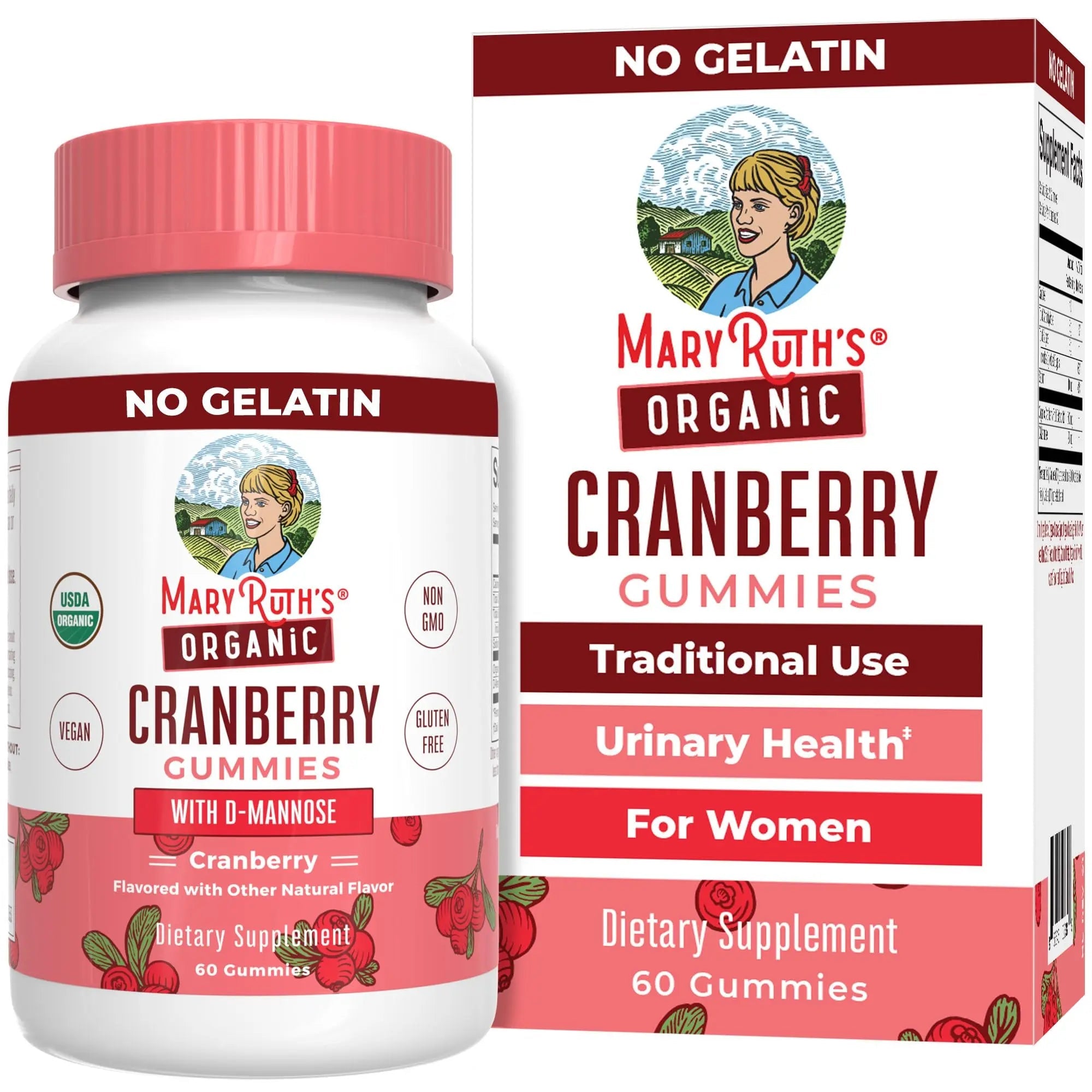 MaryRuth Organics Organic Cranberry Gummies - 500mg Supplement | Urinary Tract Health for Women | with D Mannose | Traditional Use - TrustMedUSA