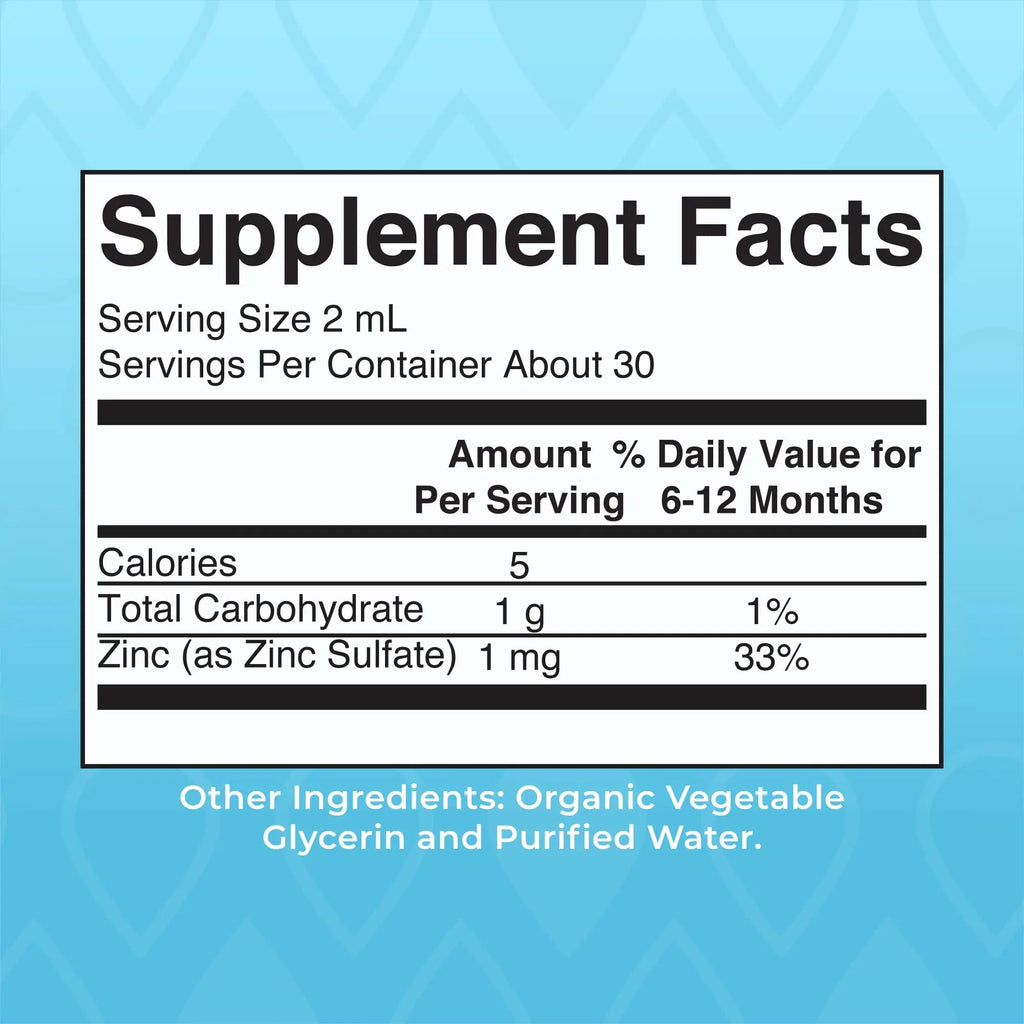 MaryRuth Organics Organic Infant Ionic Zinc Liquid Drops | Zinc Sulfate for Immune Support | Organic Glycerin | Antioxidant | Vegan | Formulated for Babies Ages 6-12 Months | 1 Month Supply | 2 Fl Oz - TrustMedUSA