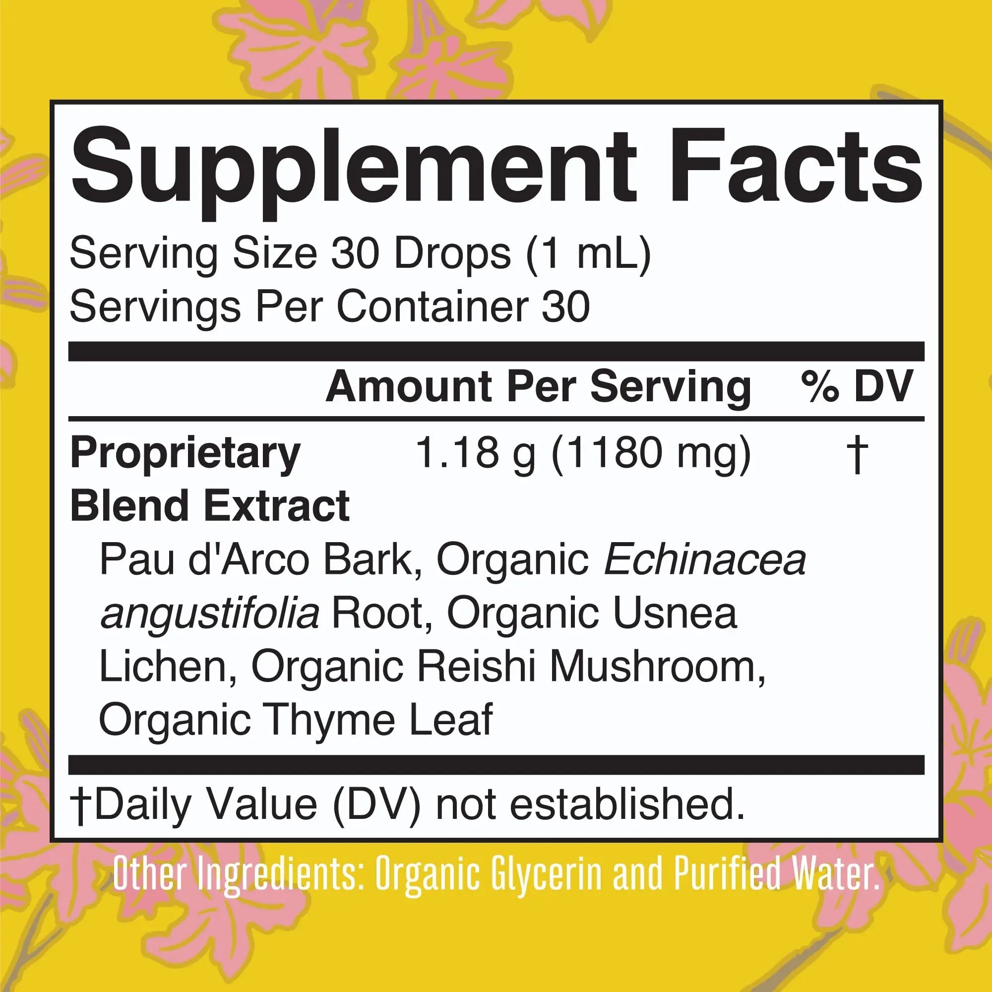 MaryRuth Organics PAU D'Arco Herbal Blend | Reishi Mushroom | Echinacea angustifolia Root | Usnea Lichen | Thyme Leaf | Vegan | Non-GMO Project Verified | Gluten Free | 30 Servings | 1 Fl Oz - TrustMedUSA