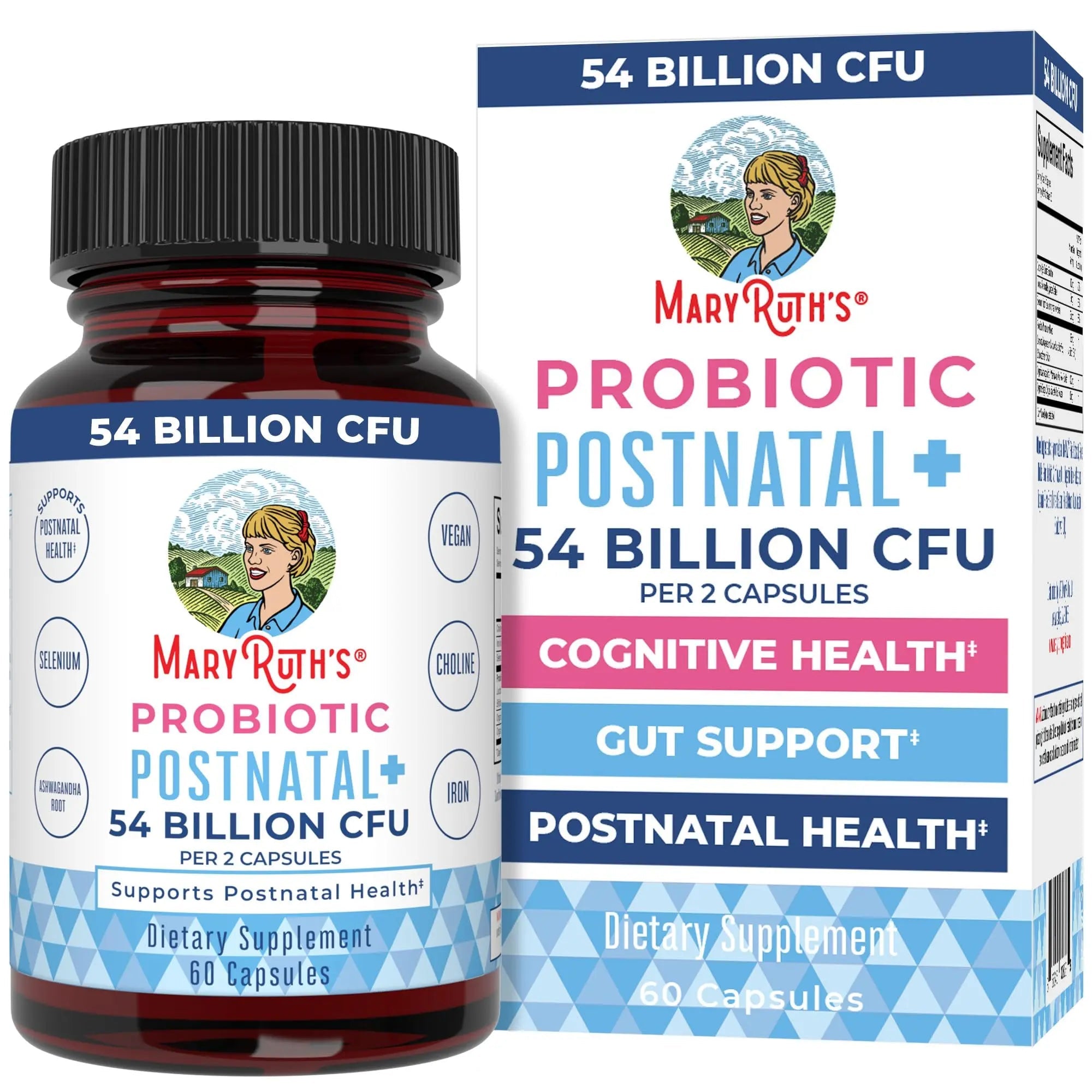 MaryRuth Organics Postnatal Probiotics for Breastfeeding Women | Nursing Probiotic Capsules with Vitamins | Minerals & Antioxidants | 54 Billion CFU | Non-GMO | Vegan | 30 Servings - TrustMedUSA