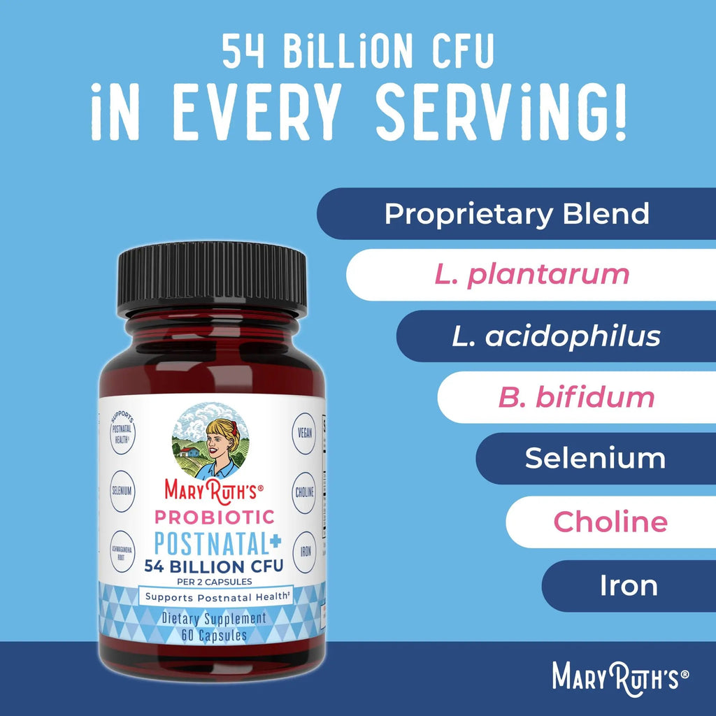 MaryRuth Organics Postnatal Probiotics for Breastfeeding Women | Nursing Probiotic Capsules with Vitamins | Minerals & Antioxidants | 54 Billion CFU | Non-GMO | Vegan | 30 Servings - TrustMedUSA