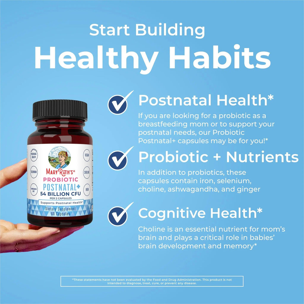MaryRuth Organics Postnatal Probiotics for Breastfeeding Women | Nursing Probiotic Capsules with Vitamins | Minerals & Antioxidants | 54 Billion CFU | Non-GMO | Vegan | 30 Servings - TrustMedUSA