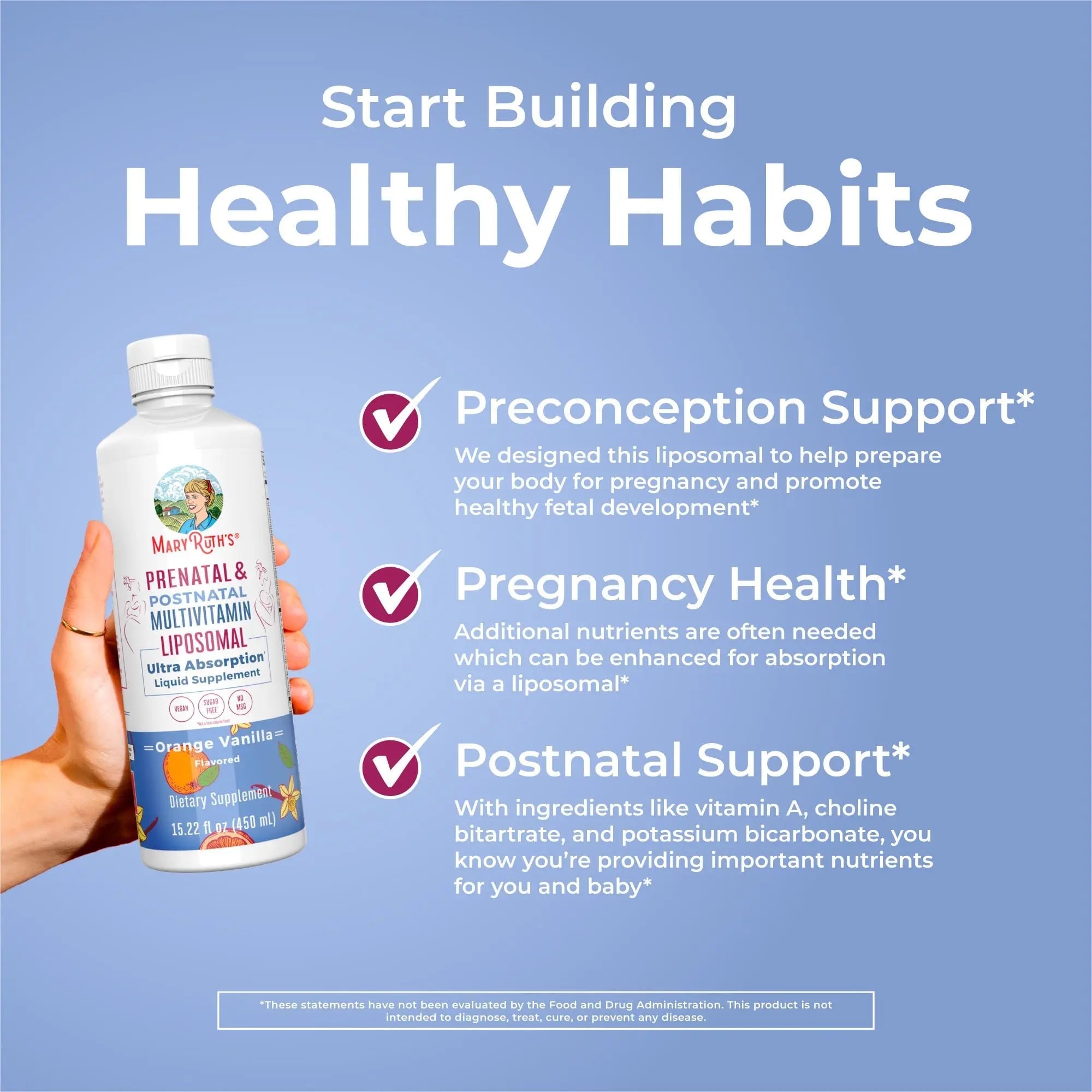 MaryRuth Organics Prenatal & Postnatal Multivitamin for Women | Sugar Free | Formulated for Pre-Conception, Pregnancy & Nursing | Prenatal Vitamins | Vegan | Non-GMO | Gluten Free | 30 Servings - TrustMedUSA