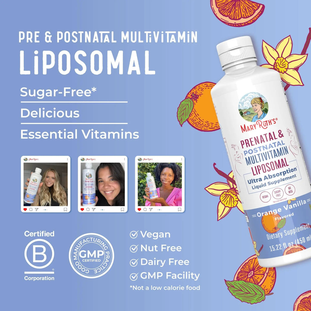 MaryRuth Organics Prenatal & Postnatal Multivitamin for Women | Sugar Free | Formulated for Pre-Conception, Pregnancy & Nursing | Prenatal Vitamins | Vegan | Non-GMO | Gluten Free | 30 Servings - TrustMedUSA